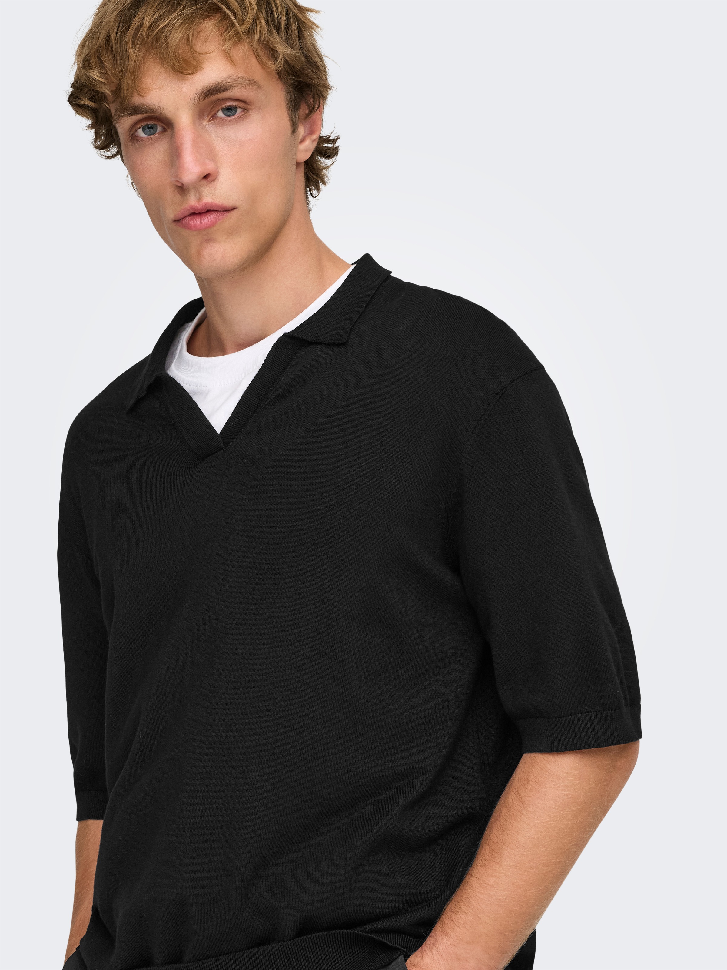 ONLY & SONS Polokragenpullover "ONSWYLER LIFE RLX 12 SS SPLIT KNIT NOOS" günstig online kaufen