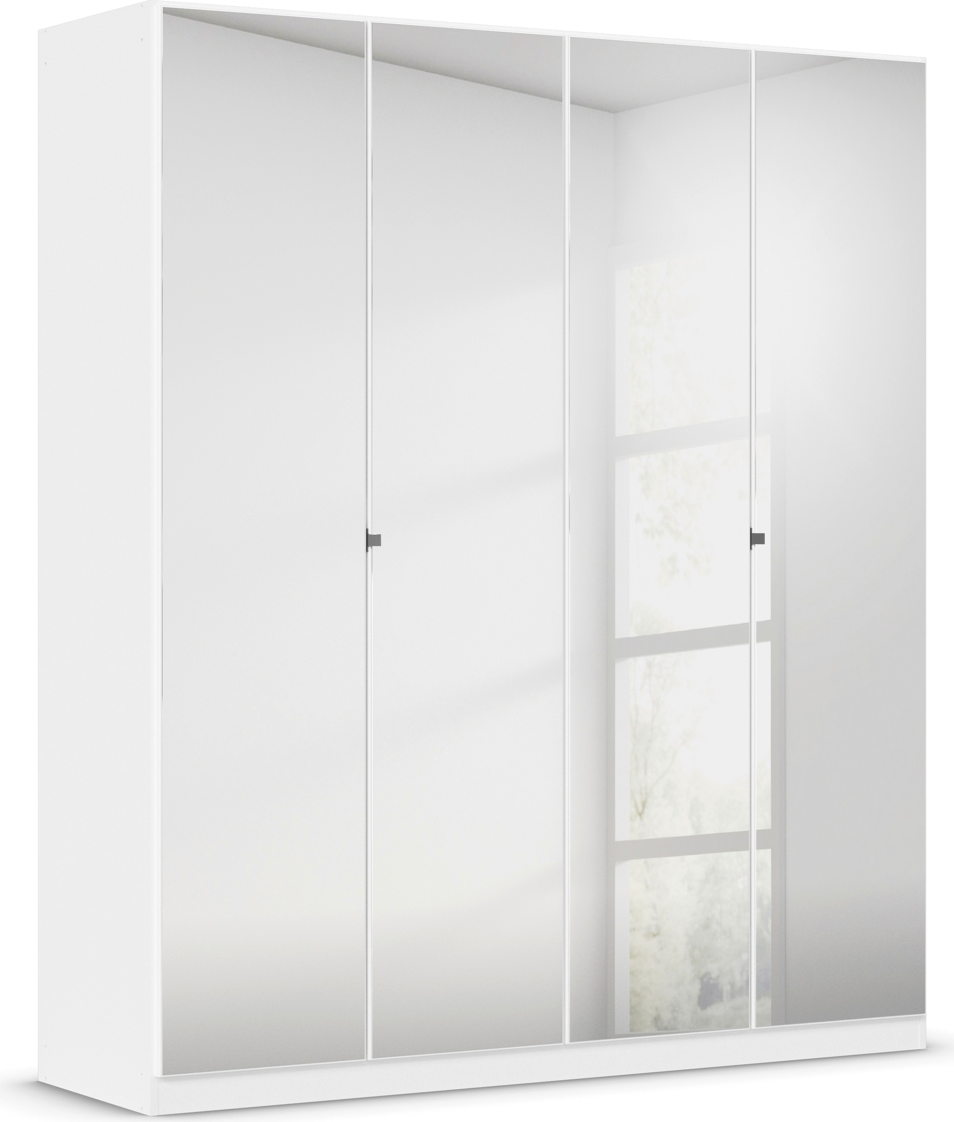 rauch Drehtürenschrank »Reflect«, mit Spiegelfront, inkl. praktischer Inneneinteilung und Stoffboxen-Set