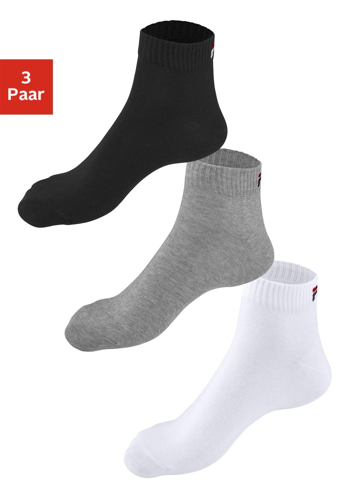 Fila Kurzsocken, (3 Paar), mit Logostickerei