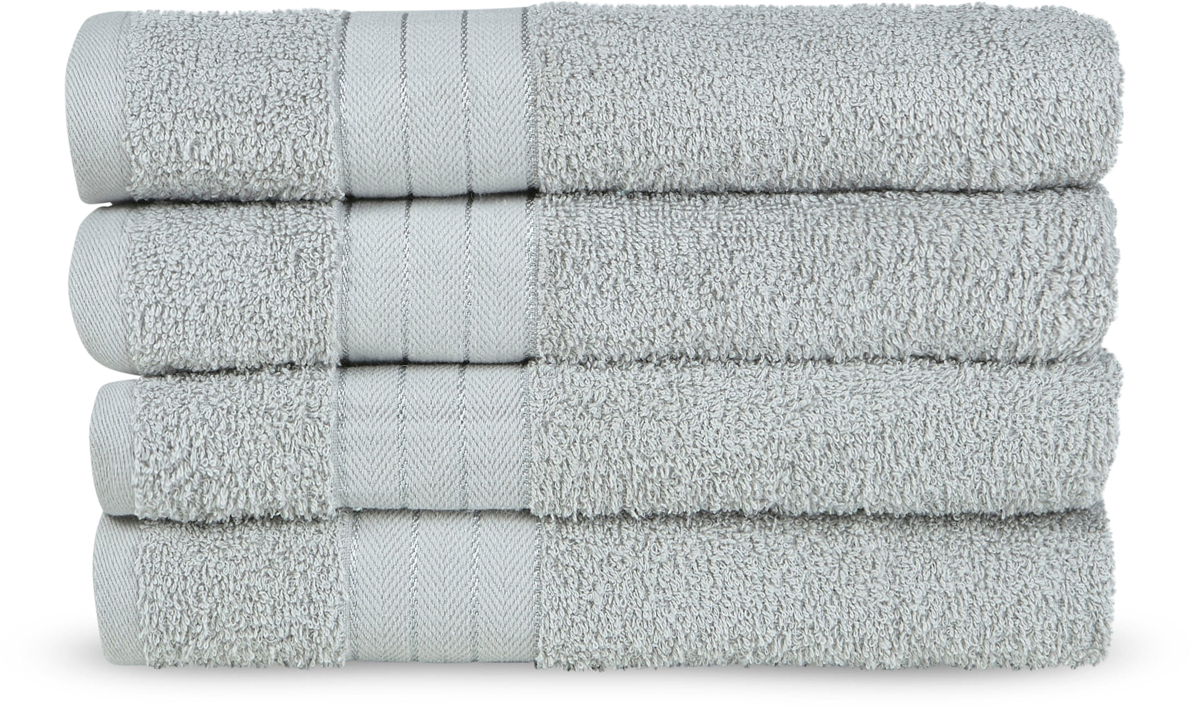 Emotion Handtücher »Uni«, (4 St., 4er Set Handtücher 50 x 100 cm), Baumwolle, Walkfrottee, Bordüre, 500 GSM, Einfarbig, ohne Aufhängung