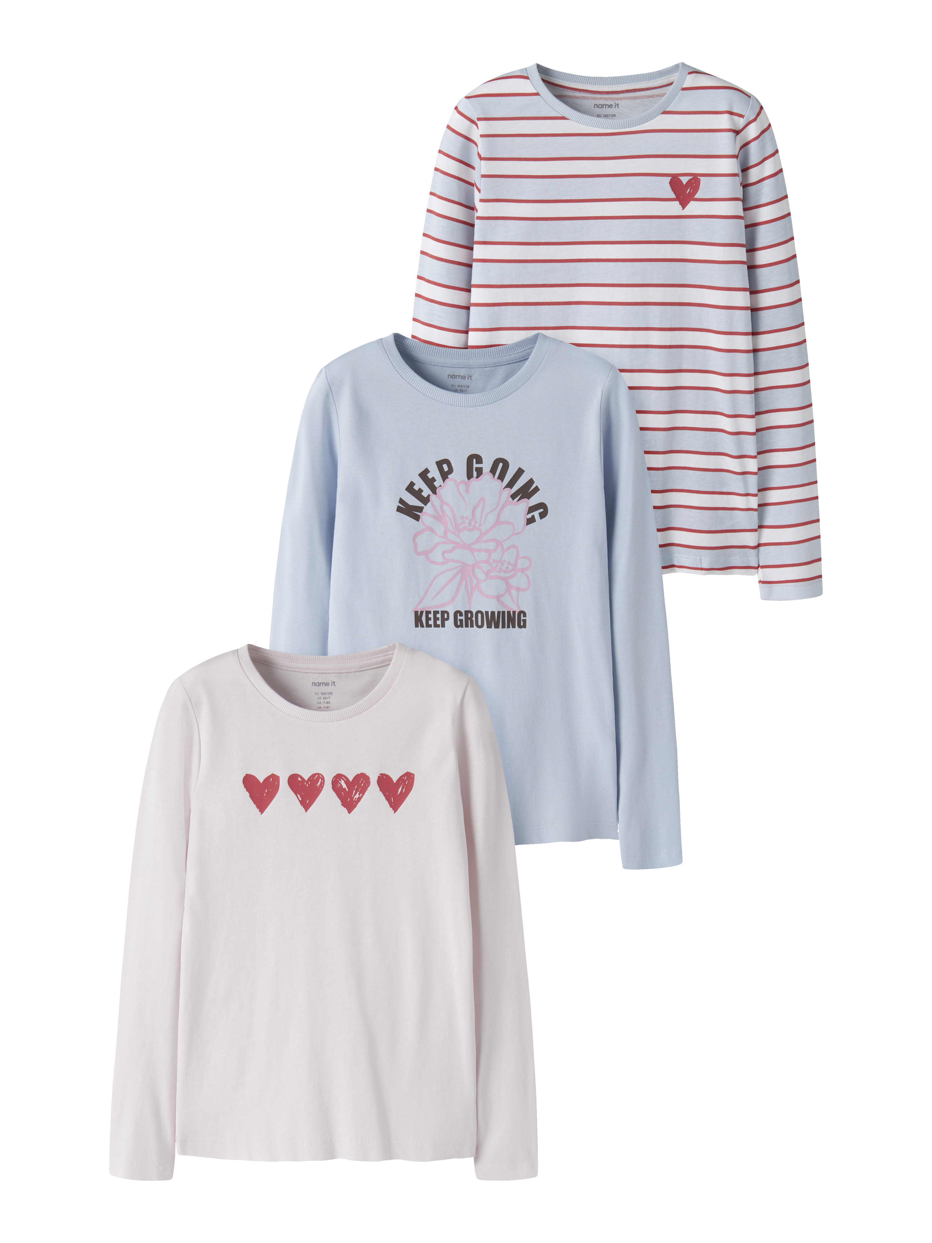 Name It Langarmshirt "NKFNIANA 3P LS TOP" Packung, 3 Baumwolle, regular fit