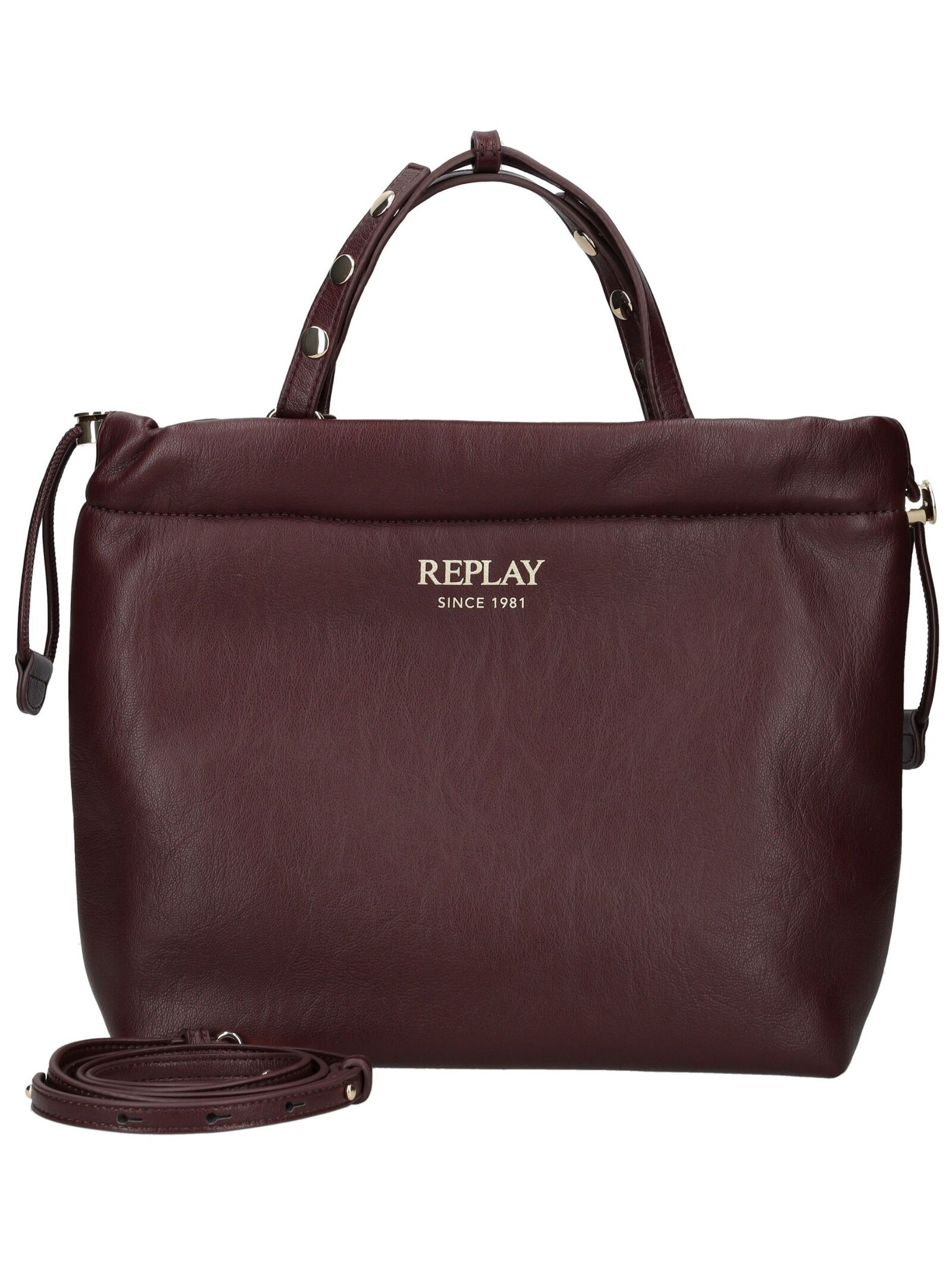 Replay Handbag Faux Leather Burgundy Onesize