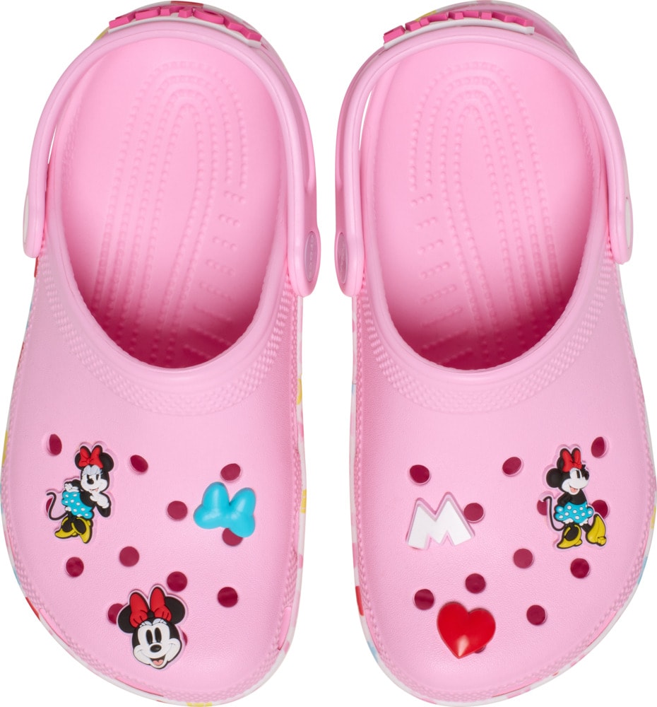 Crocs Clog »Mickey Friends Minnie Classic Clog K«, Hausschuh mit buntem Motiv