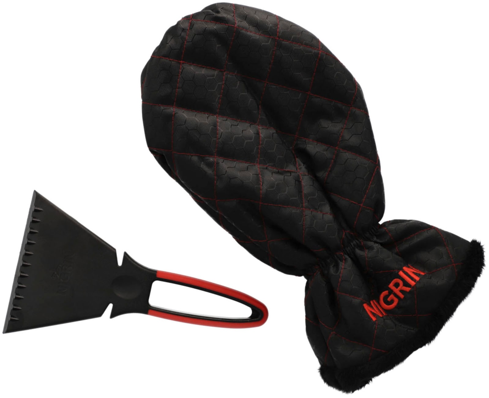 NIGRIN Eiskratzer "Eisschaber Performance Handschuh"schwarz, rot, Schaber