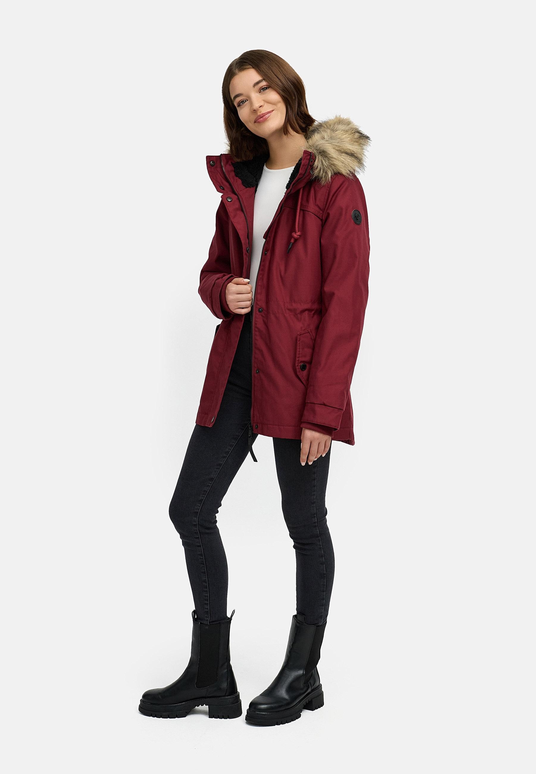 Ragwear Winterjacke »Tawny Short YOUMODO« mit Kapuze Warme Jacke mit großer Kapuze und Kunstfellkragen