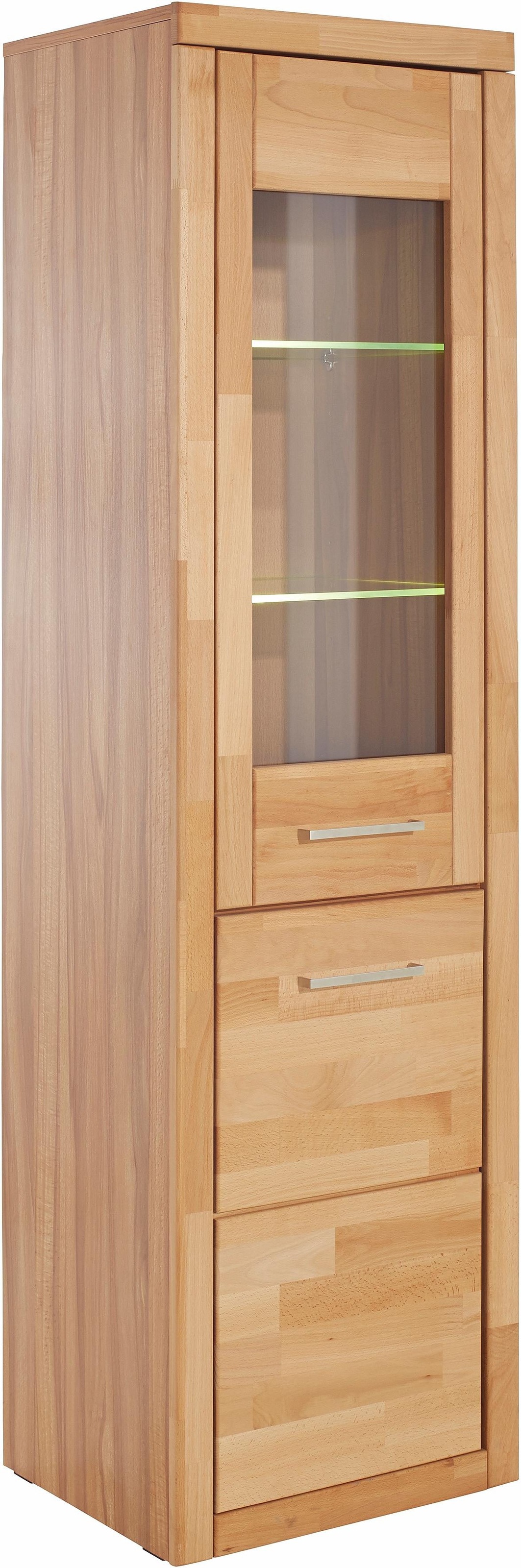 Home affaire Vitrine »Logo,180cm hoch,42 cm tief,Fronten Massivholz,5Fächer,Böden variabel«, Korpus Holzwerkstoff,2Türen,Türanschlag wechselbar