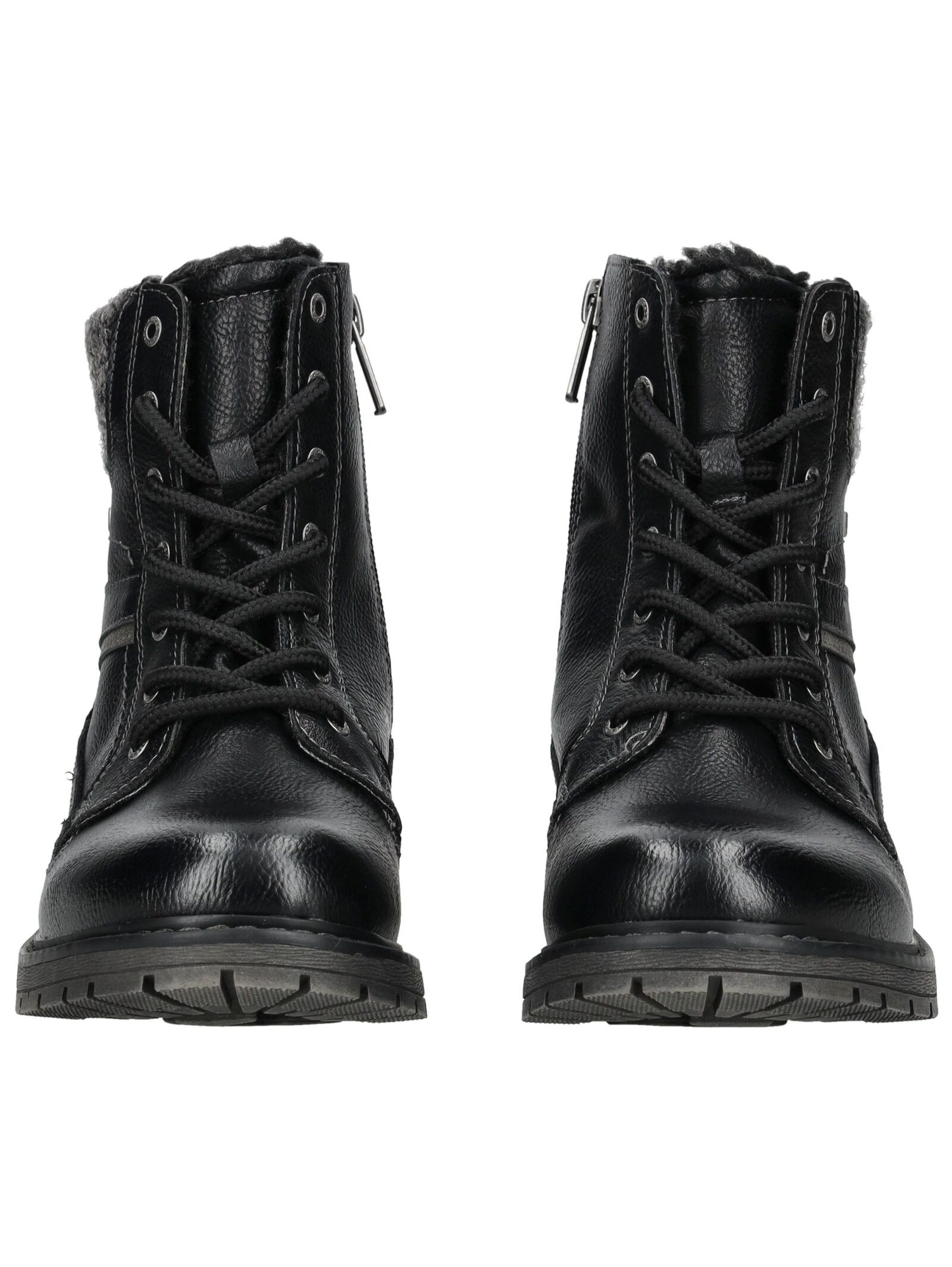 Schnürstiefelette MUSTANG SHOES "Mustang Shoes Stiefelette Lederimitat/Textil", Damen, Gr. 37, schwarz, Lederimitat, Textil, Schuhe Schnürstiefelette 5