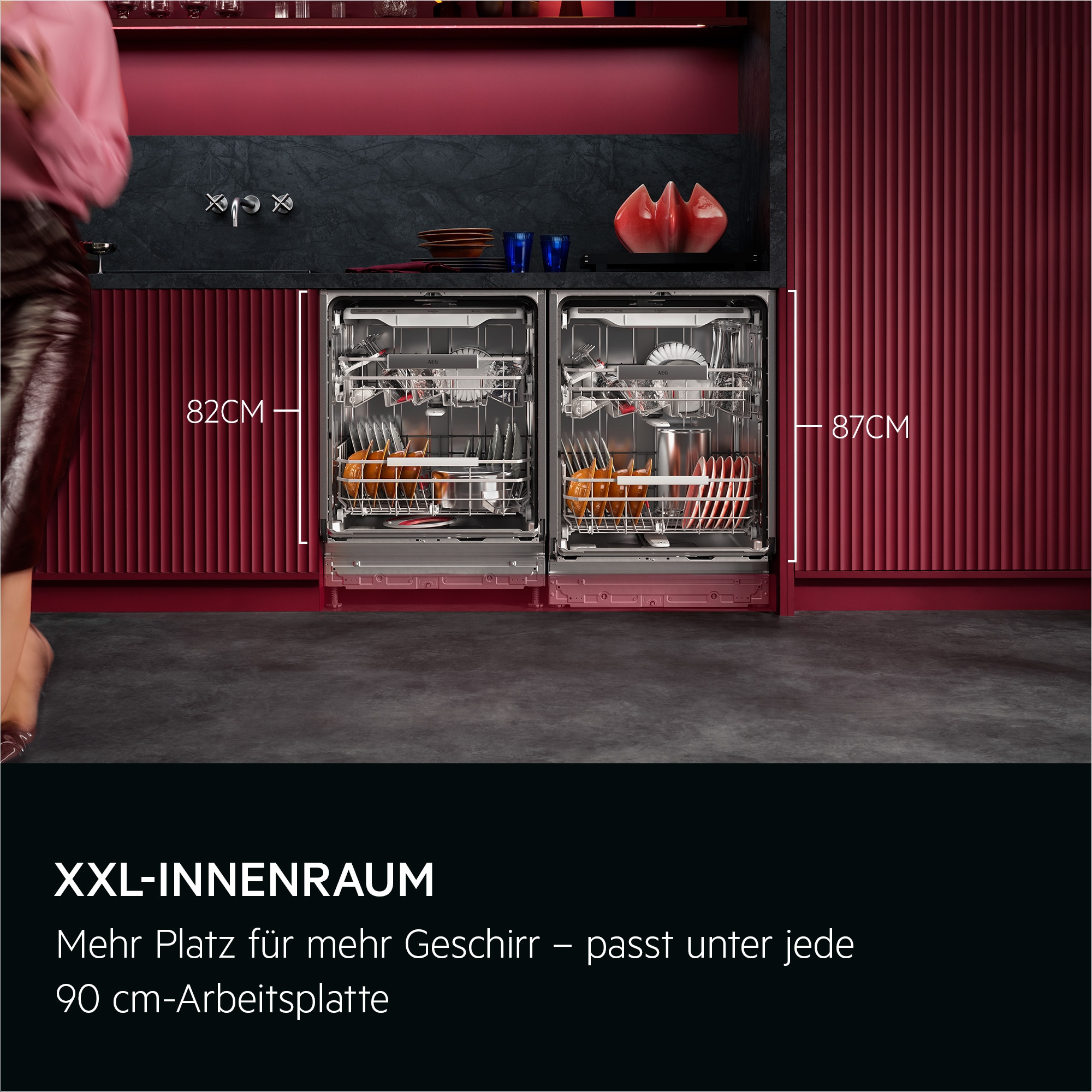 AEG vollintegrierbarer Geschirrspüler XXL Serie 8000, 60cm, WiFi »GI8700B2SO« 15 tlg. Maßgedecke Spülmaschine mit 5 cm mehr Innenraum passt unter 90 cm-Arbeitsplatte
