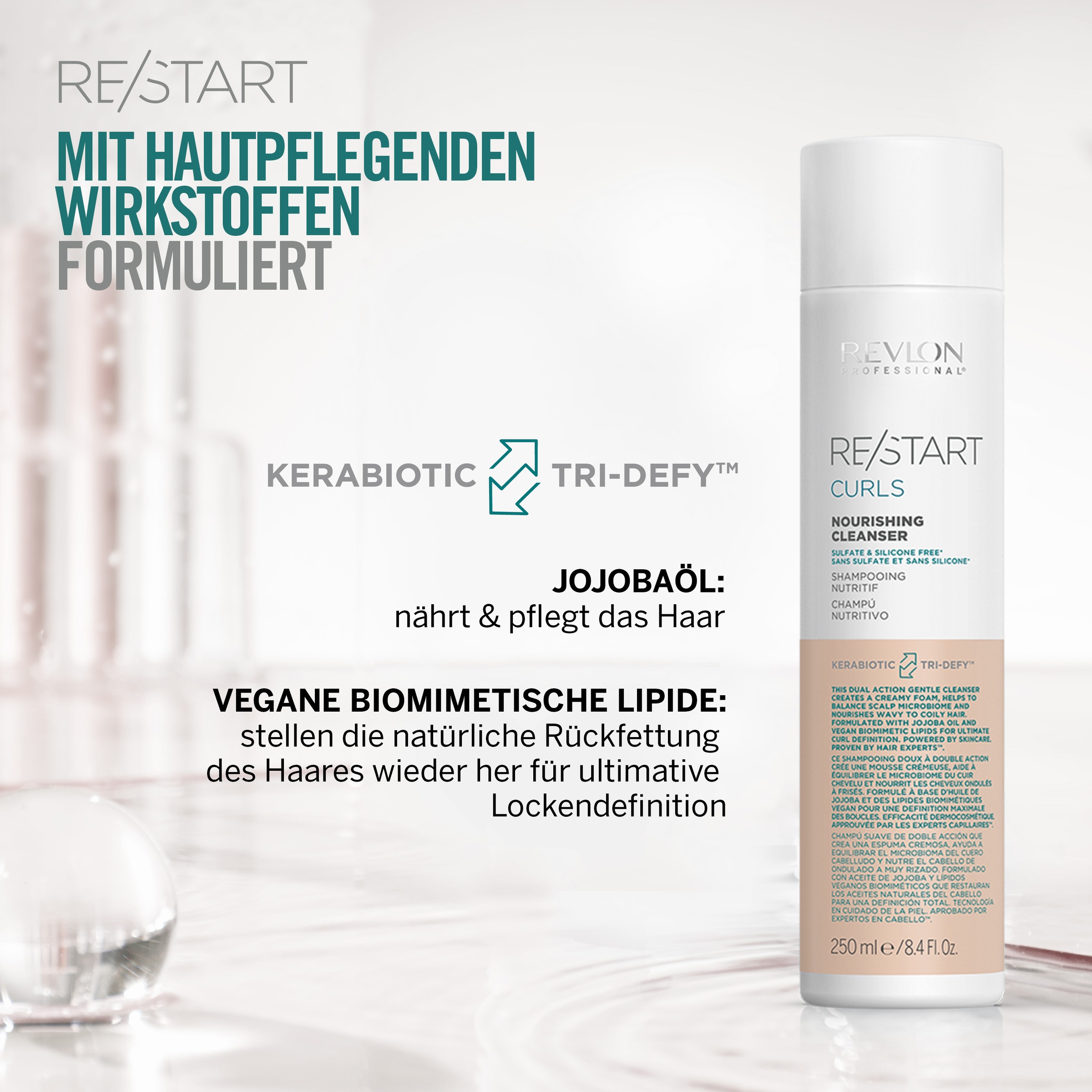 REVLON PROFESSIONAL Haarshampoo »RE/START CURLS NOURISHING CLEANSER« Sanfte, pflegende Reinigung für lockiges, oder gewelltes Haar.
