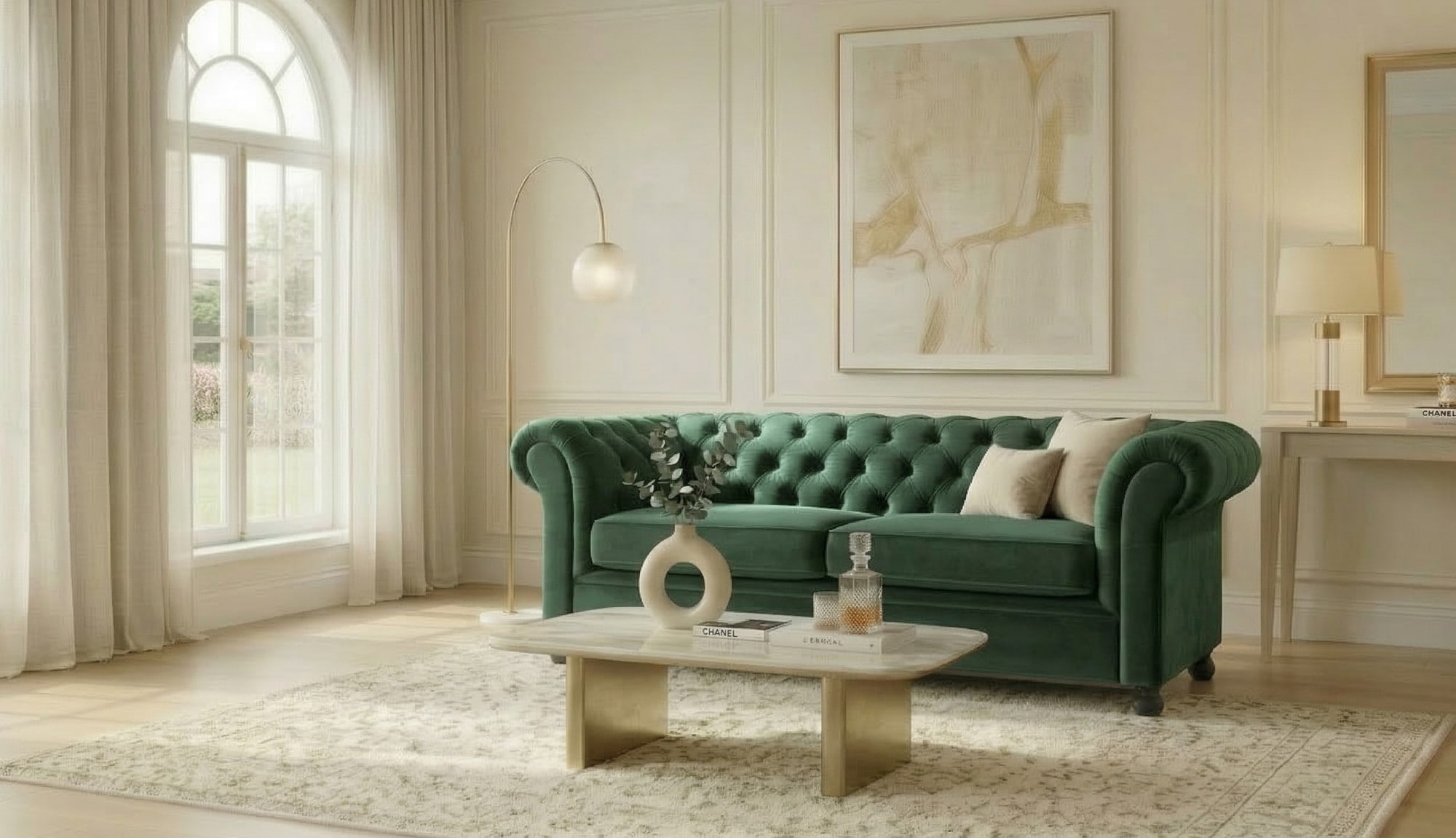 Home affaire 3-Sitzer "BRONNOY Chesterfield Sofa mit aufwendiger Knopfheftung, Breite 193 cm" Sofa mit geschwungenen Armlehnen, Chesterfield-Optik, Glamour