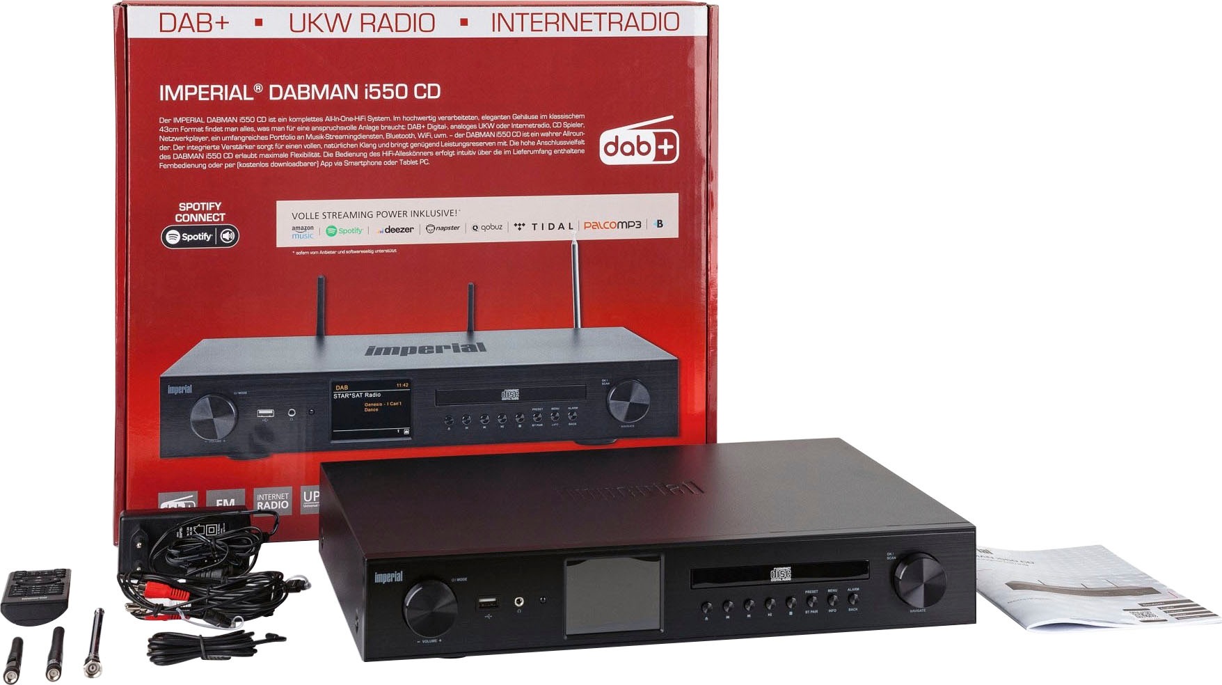 IMPERIAL by TELESTAR Digitalradio (DAB+) »DABMAN i550 CD«, (Bluetooth-WLAN  Digitalradio (DAB+)-UKW mit RDS 84 W) | BAUR