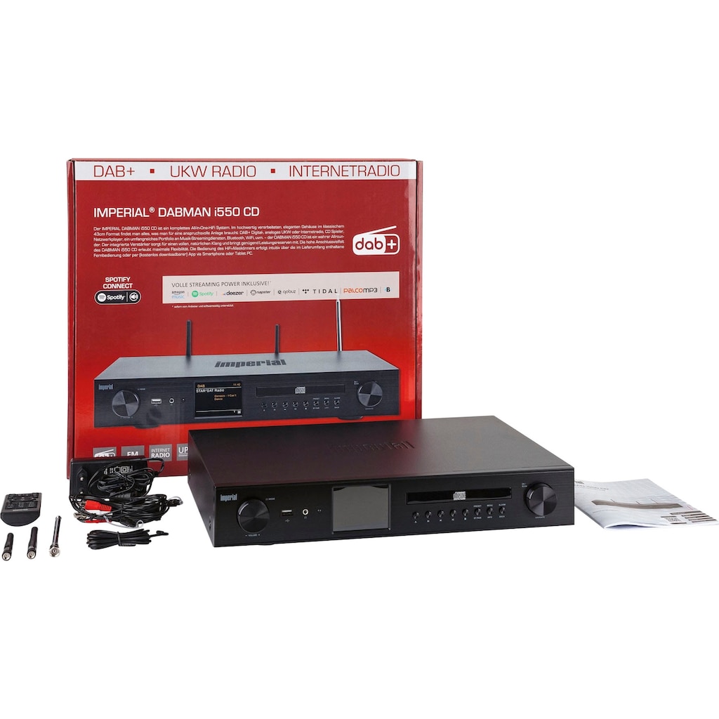IMPERIAL by TELESTAR Digitalradio (DAB+) »DABMAN i550 CD«, (Bluetooth-WLAN Digitalradio (DAB+)-UKW mit RDS 84 W)
