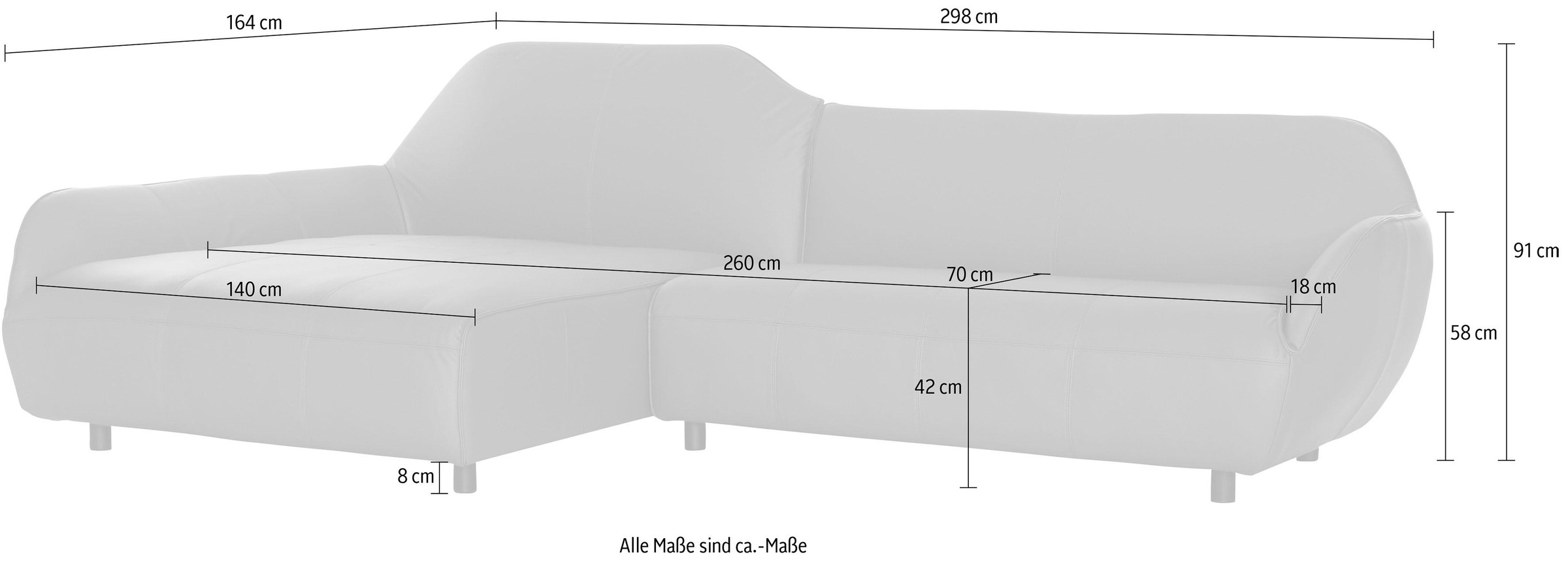 hülsta sofa Ecksofa »hs.480«, in 2 Bezugsqualitäten