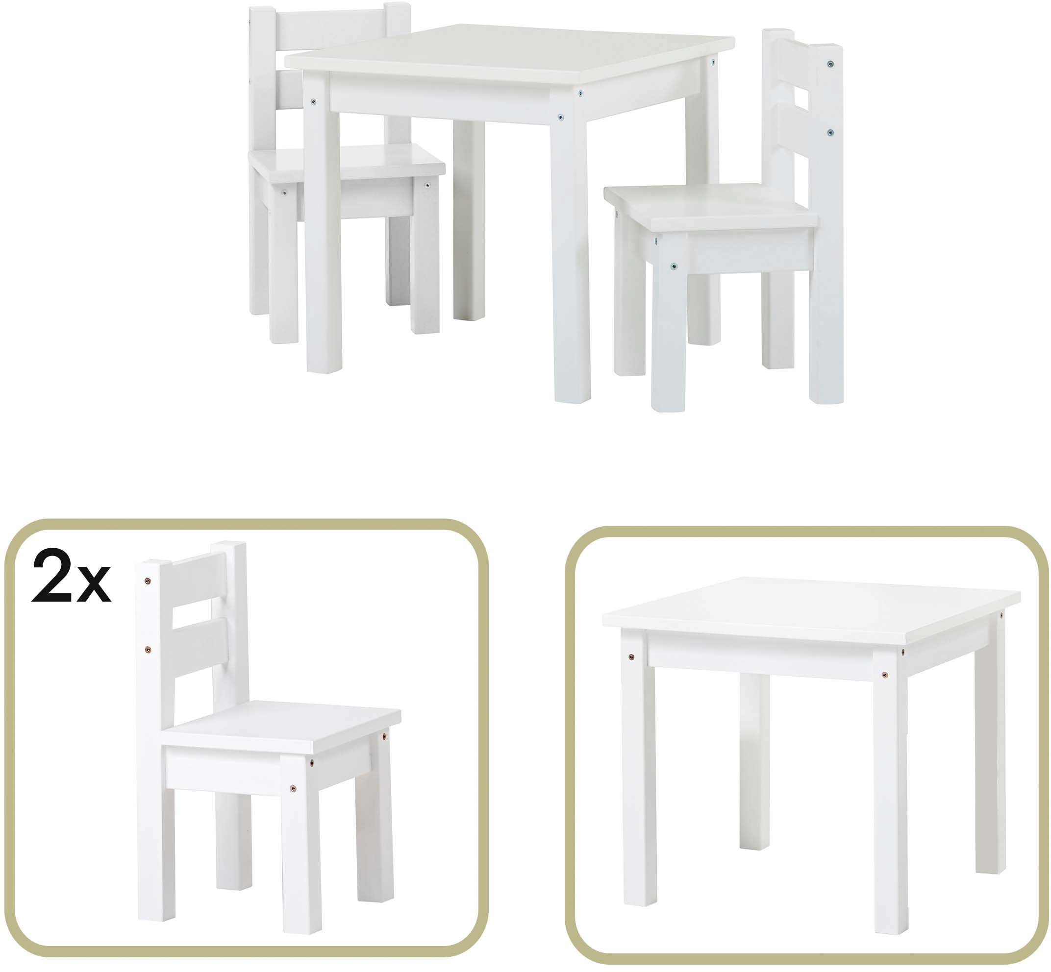 Hoppekids Kindersitzgruppe "MADS Kindersitzgruppe" Set, 1 Tisch, 2 Stühle, günstig online kaufen