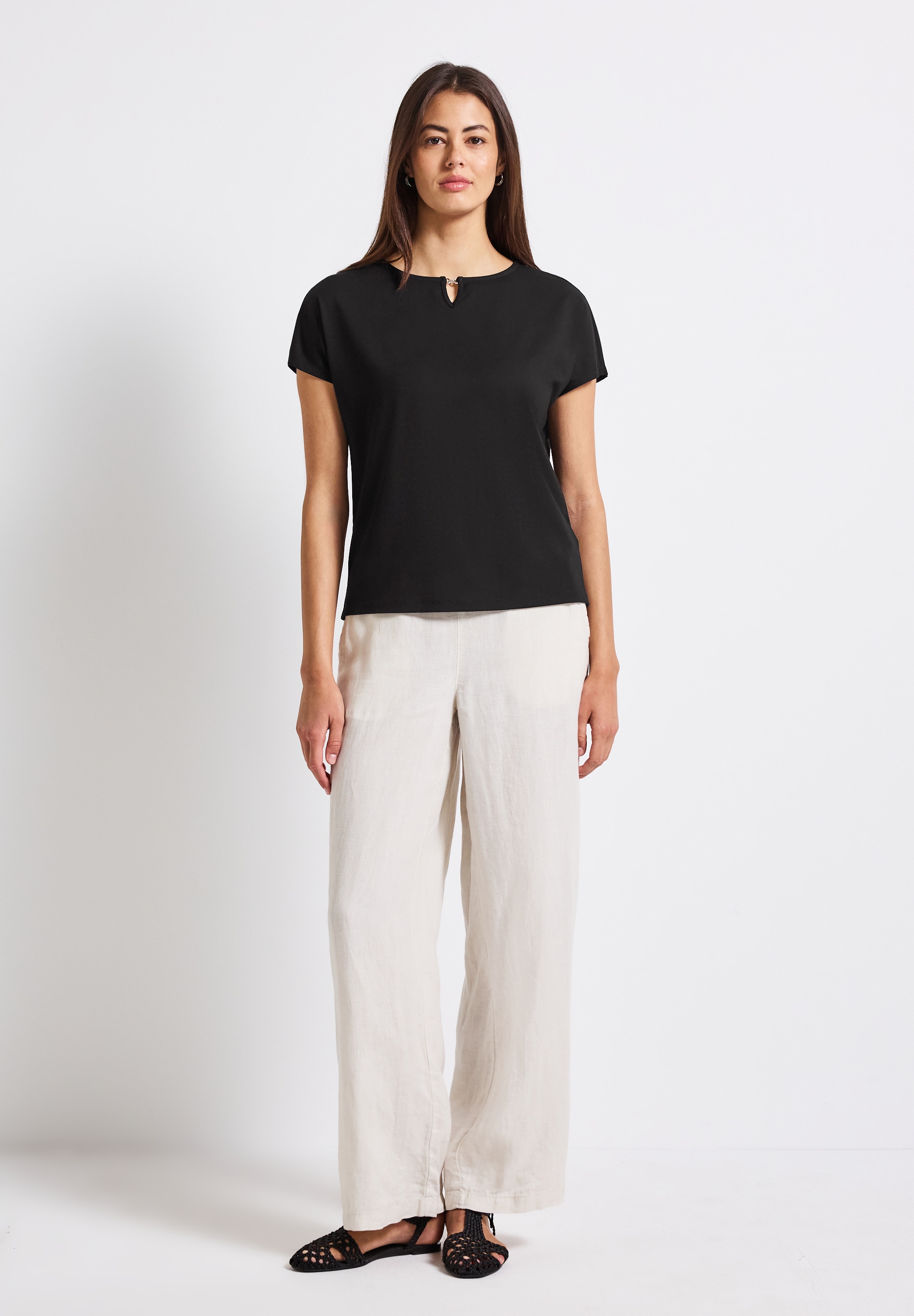 STREET ONE T-Shirt, mit Materialmix