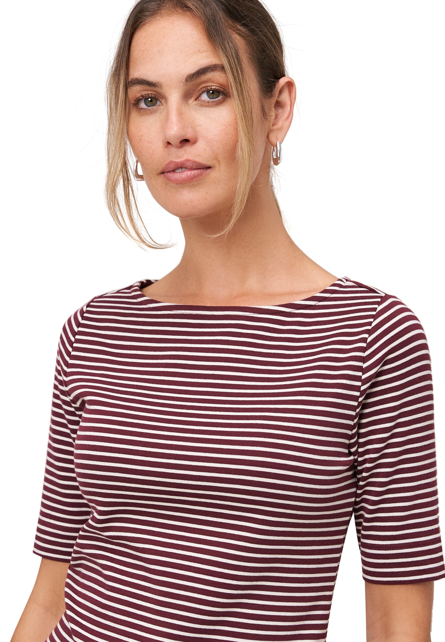Zero Kurzarmshirt »zero Damen Ringelshirt mit U-Boot Ausschnitt«, (1 tlg.), Plain/ohne Details