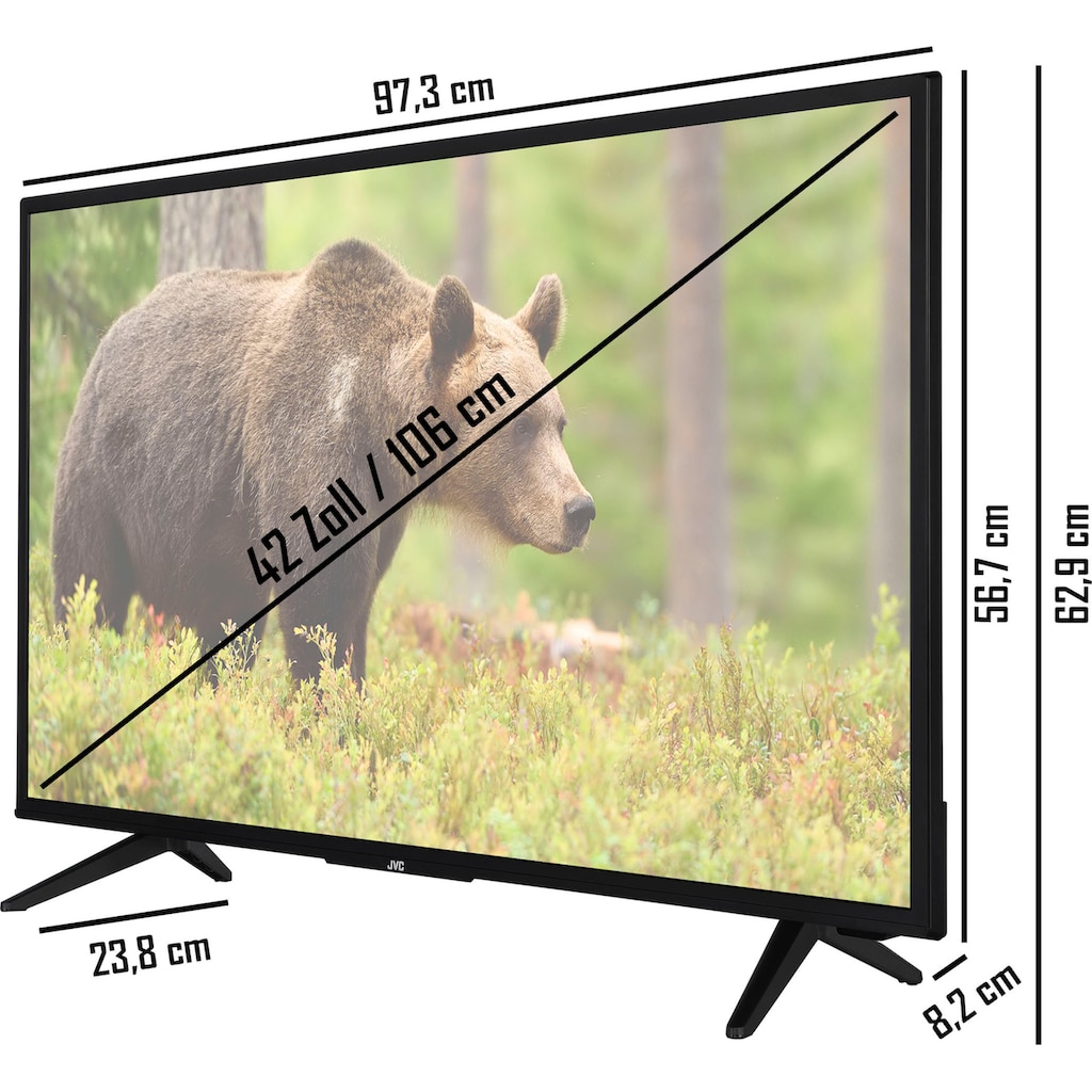 JVC LED-Fernseher »LT-42VU3155«, 106 cm/42 Zoll, 4K Ultra HD, Smart TV, HDR Dolby Vision, Triple-Tuner, 6 Monate HD+ inklusive