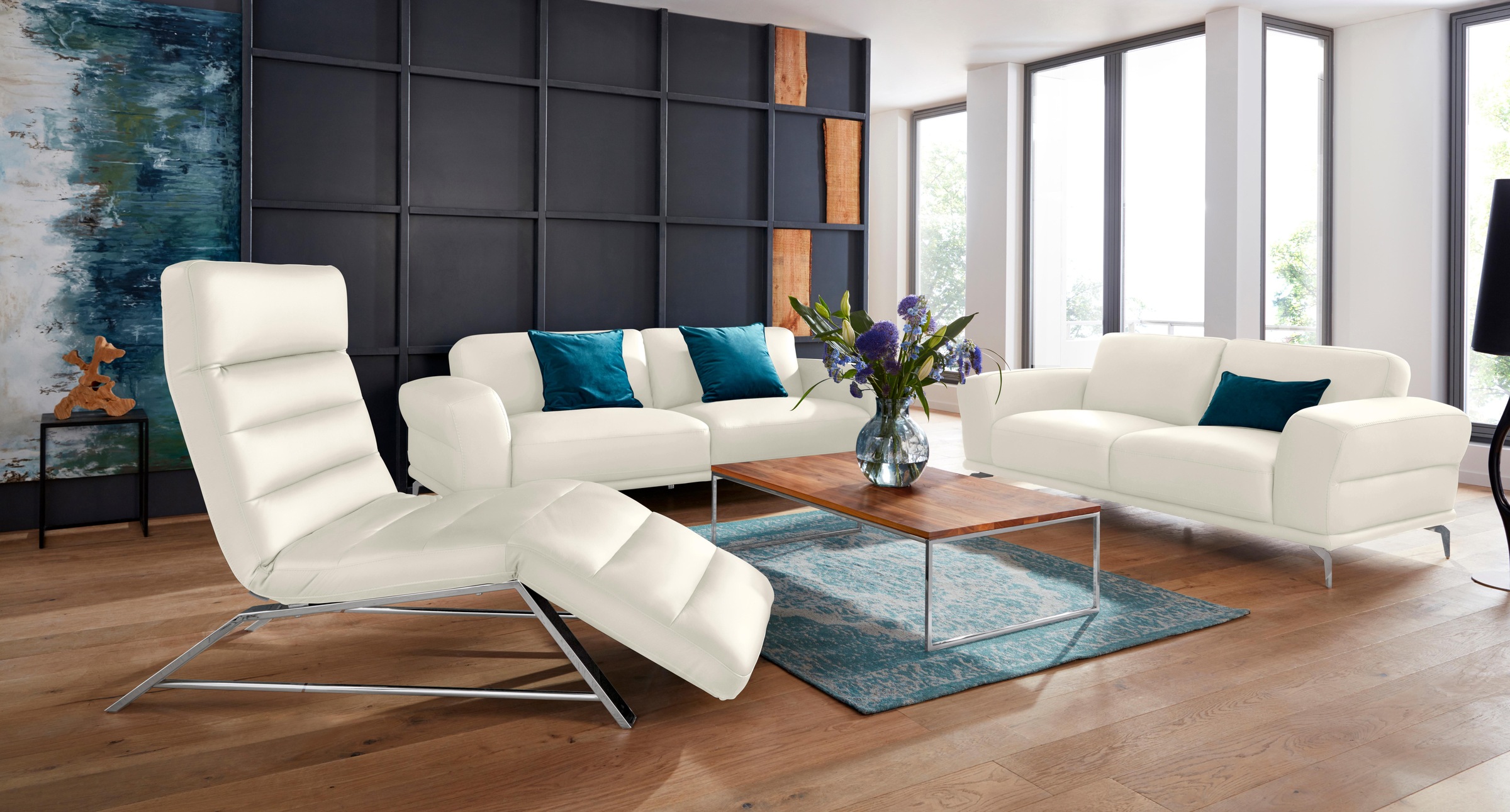 W.SCHILLIG 2-Sitzer »montanaa«, mit Metallfüßen in Chrom glänzend, Breite 192 cm