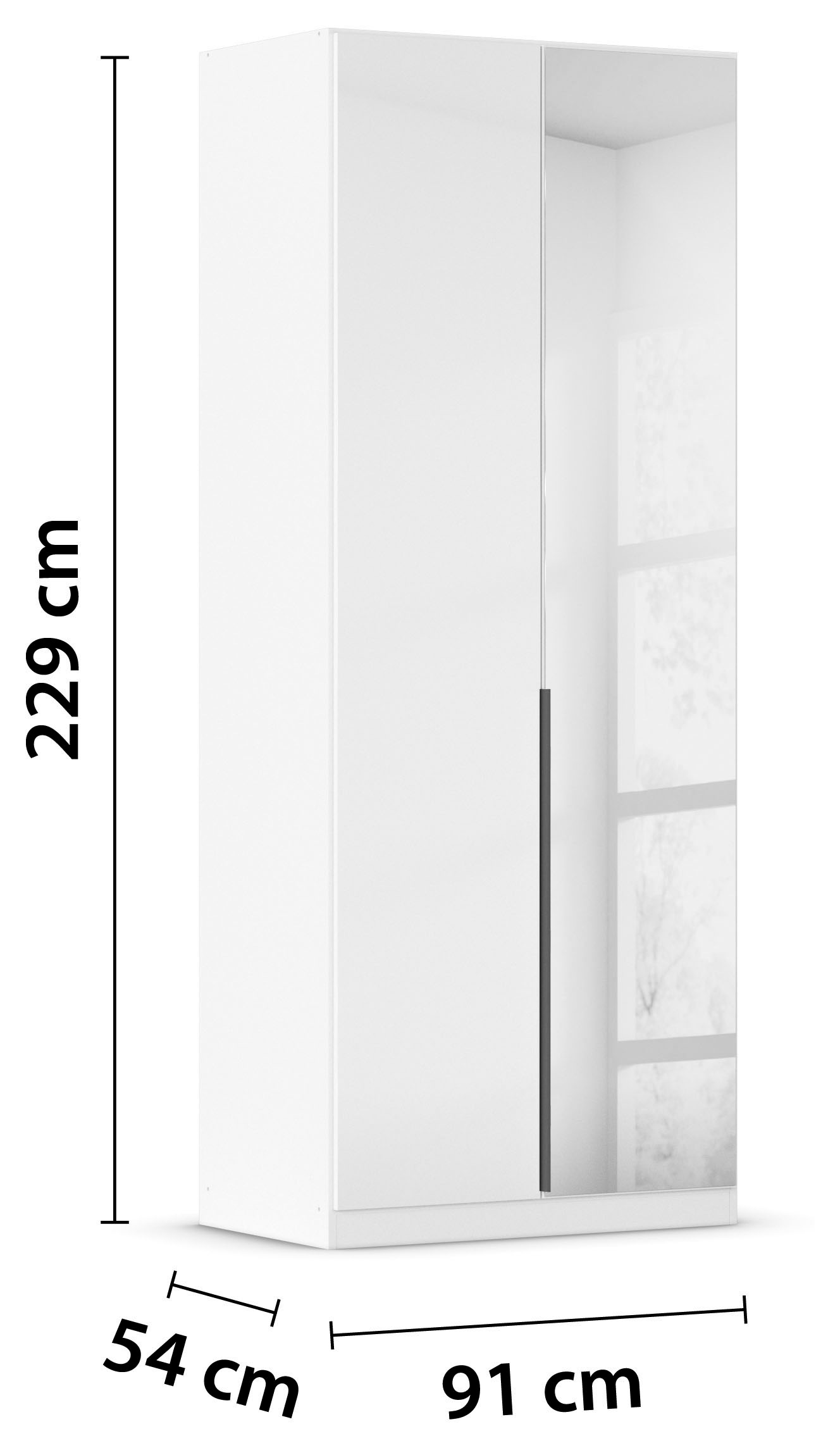 rauch Drehtürenschrank »Kleiderschrank Schrank Garderobe AGORDO mit Dekor- oder Hochglanzfront«, (in zwei Griff-Farben), durchdachte Innenausstattung, in 6 Breiten und 2 Höhen MADE IN GERMANY