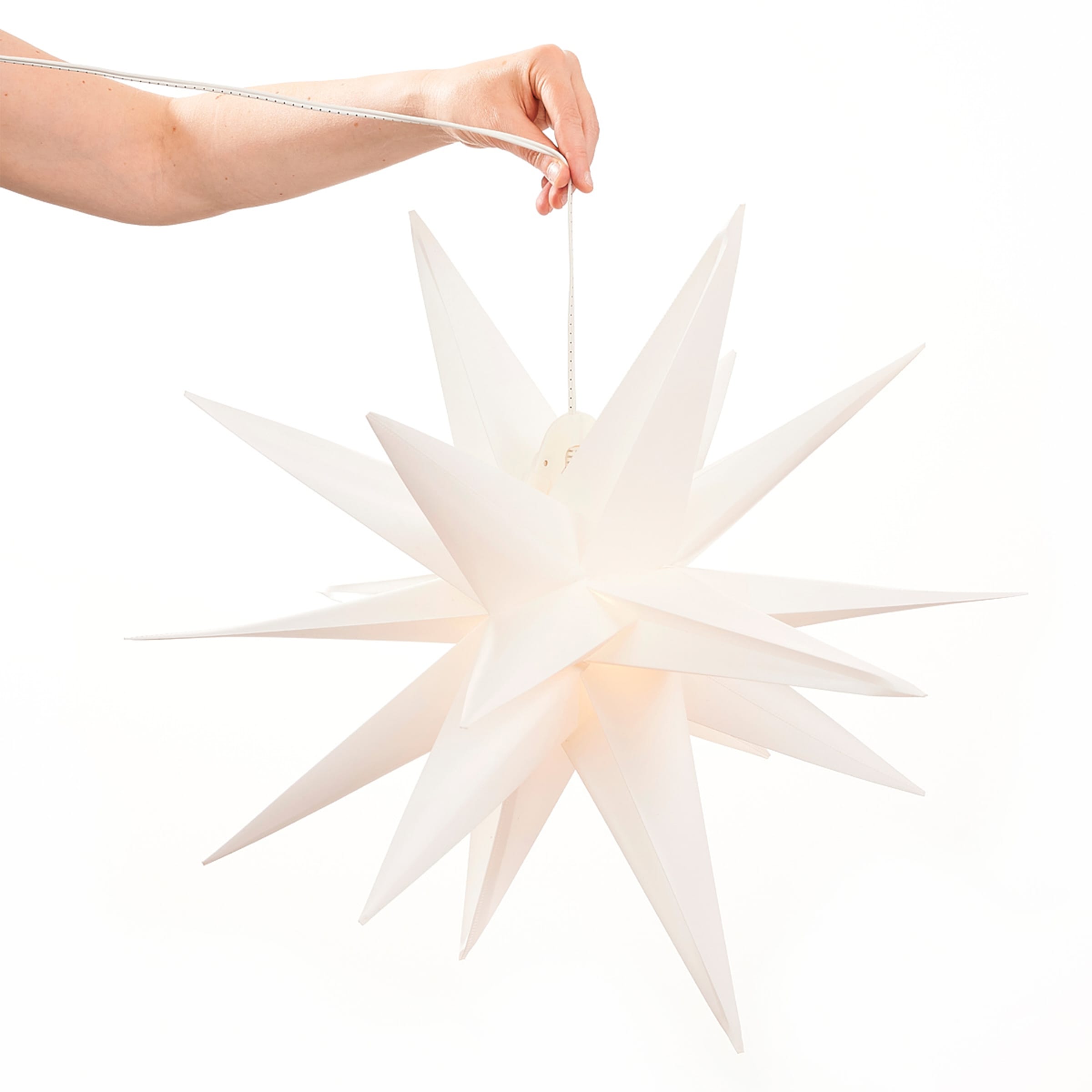 my home LED-Hängeleuchte »Visia« LED-Modul 1 Stk. Warmweiß 3D LED Stern mit Erdspieß, weiß, einfache Installation mit Erdspieß
