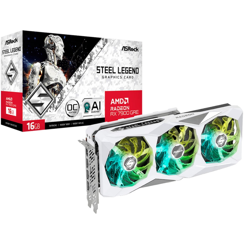 Asrock Grafikkarte »Radeon™ RX 7900 GRE Steel Legend 16 GB OC«, 16 GB, GDDR6