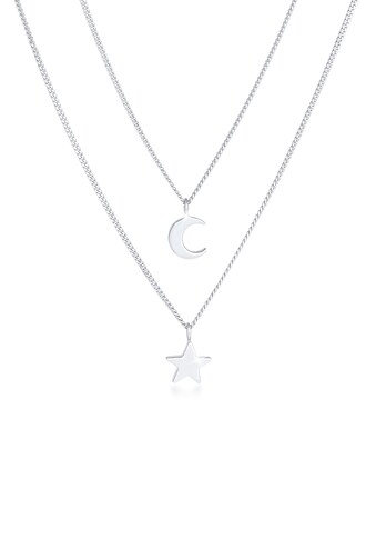 Gliederkette »Layer Stern Mond Astro 925 Silber«