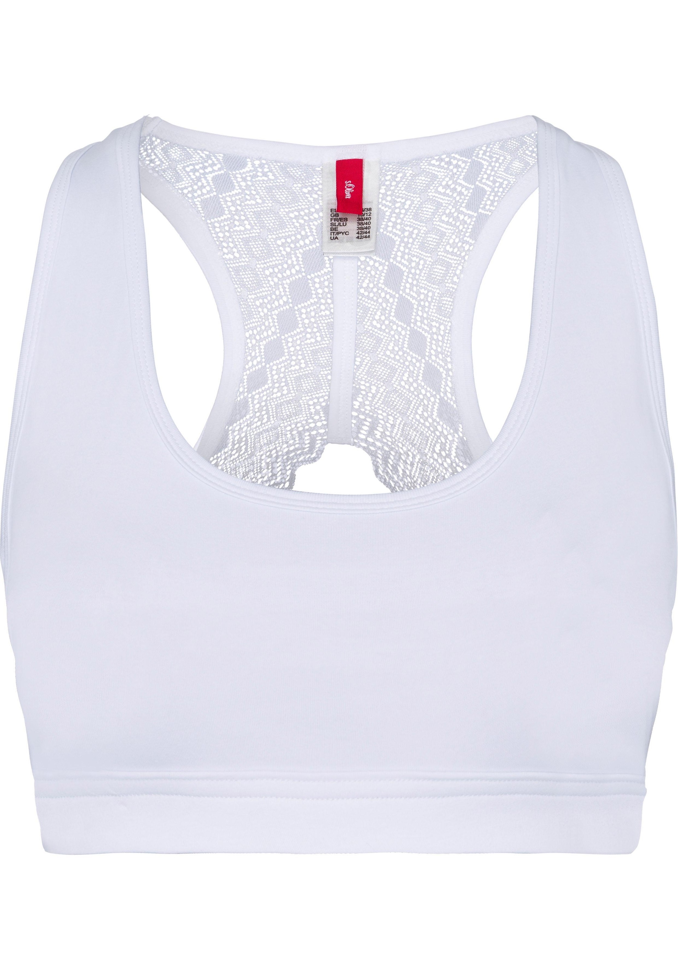 s.Oliver Bustier, aus elastischer Baumwolle mit grafischer Spitze günstig online kaufen