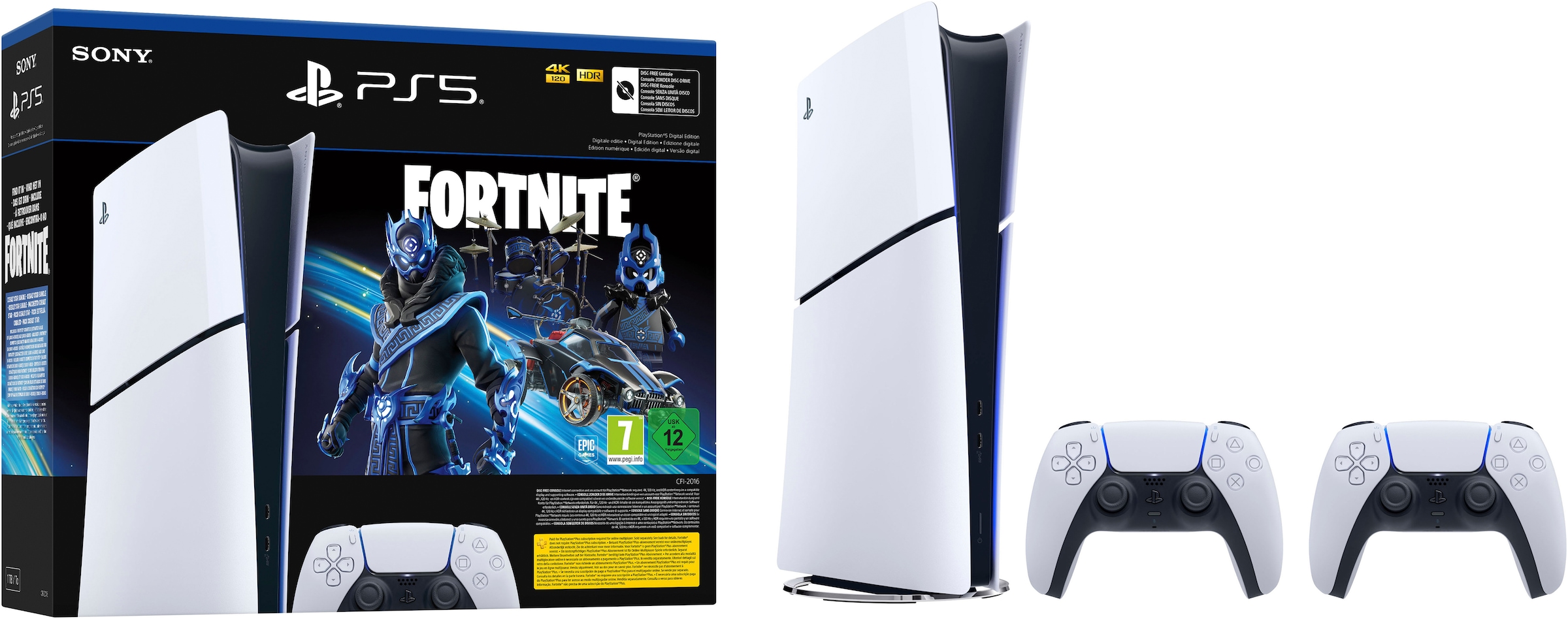 Spielekonsole »PS5 Digital Edition - Fortnite Cobalt Star Bundle + zweiten DualSense«