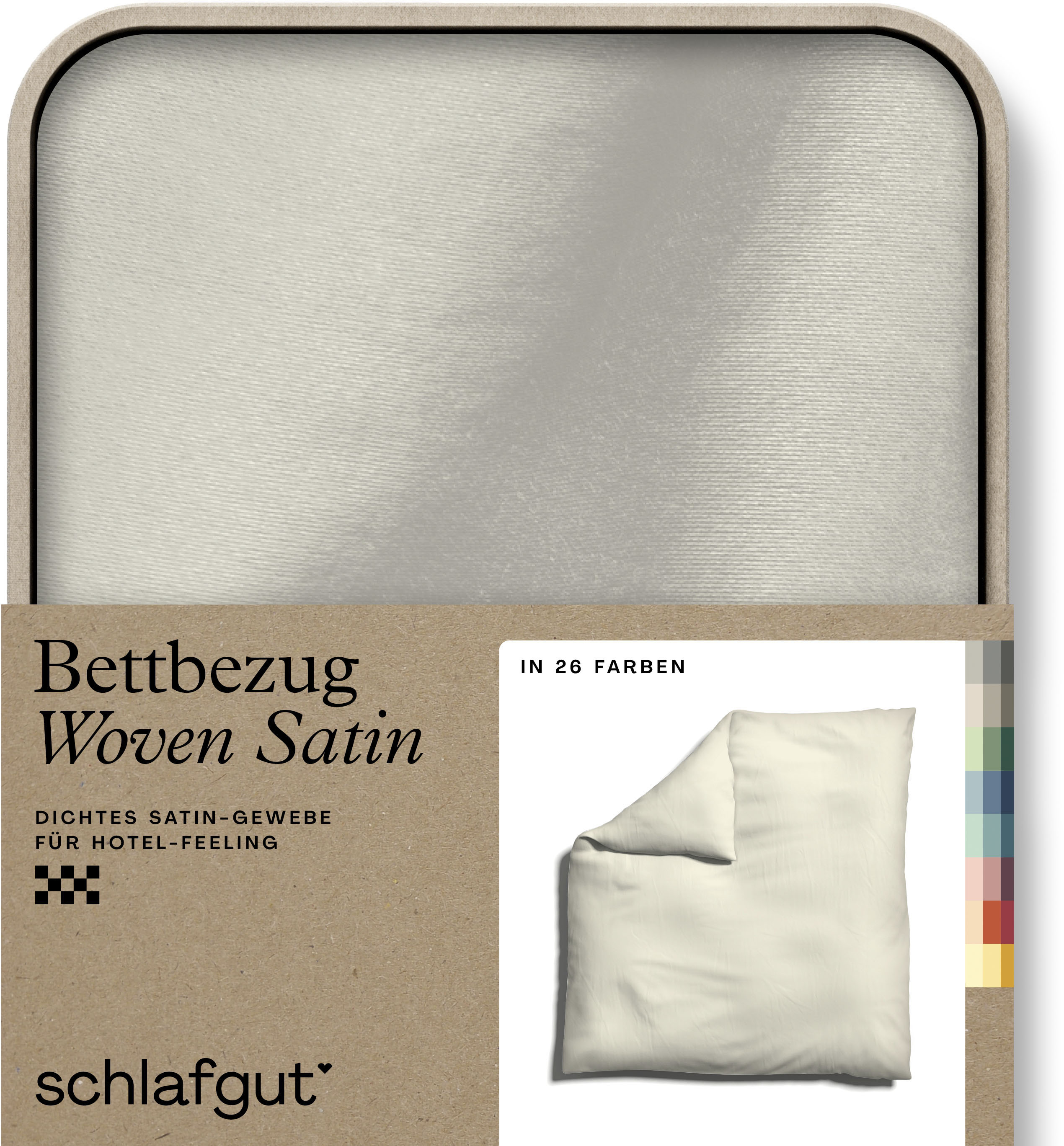 Schlafgut Bettbezug "Premium Woven Satin, 100% Baumwolle, Fadendichte 300TC" besonders dicht gewebt, Mix & Match: passender Kissenbezug erhältlich