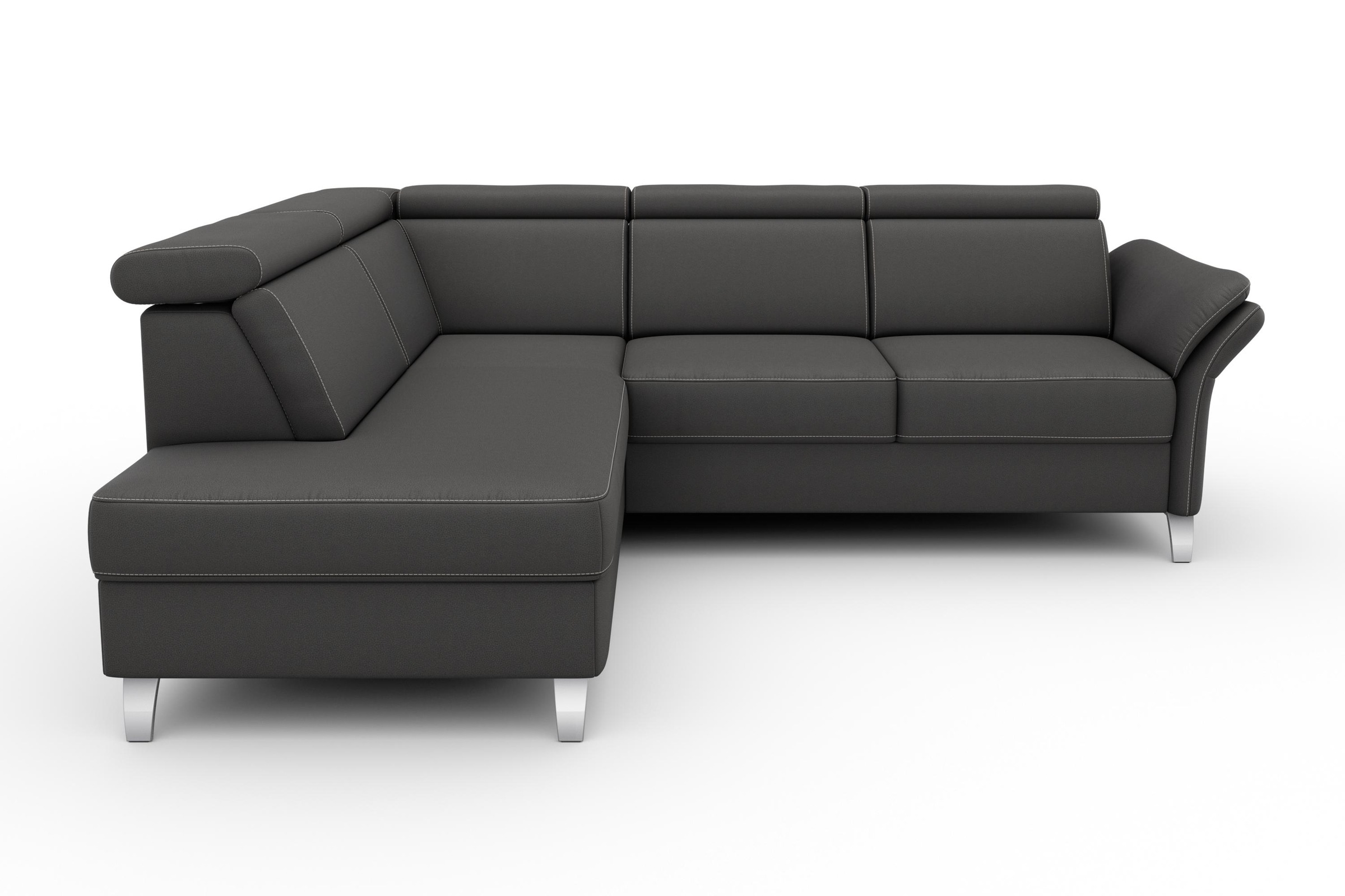 sit&more Ecksofa »Vincenzo L-Form«, inklusive Kopfteilverstellung, wahlweise mit Bettfunktion, Bettkasten
