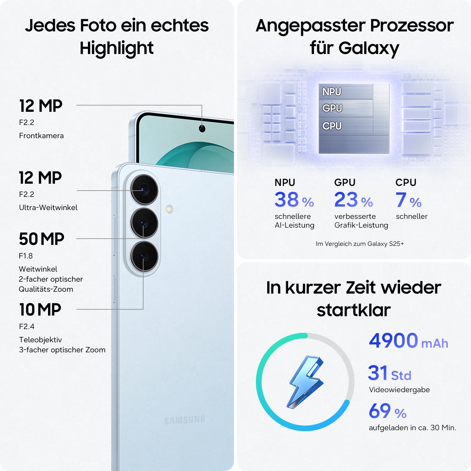 Samsung Smartphone »Galaxy S26« sky blue