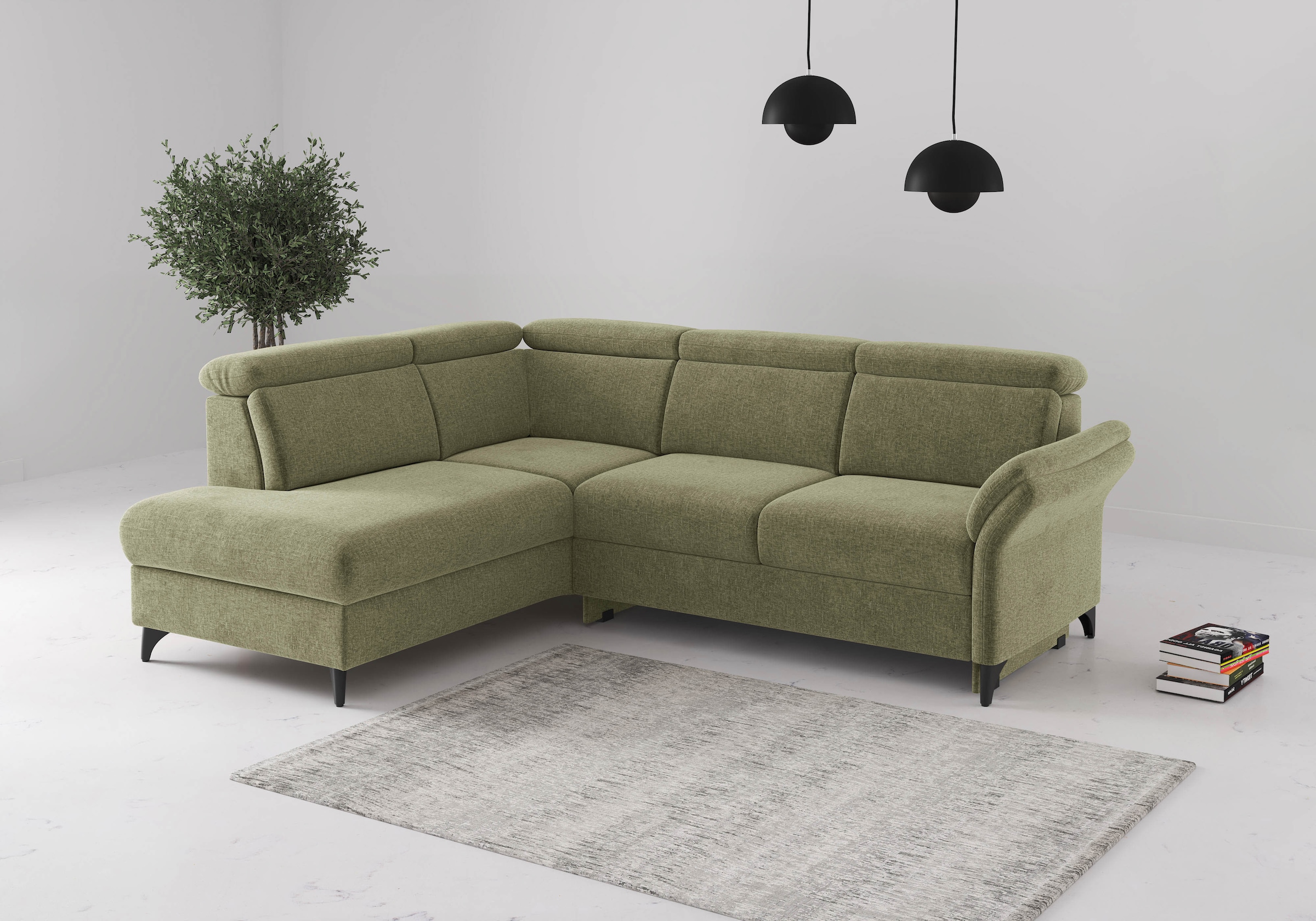 sit&more Ecksofa "Glendale, L-Form" inkl. Kopfteilverstellung, wahlweise mit Vorziehsitz und Bettkasten