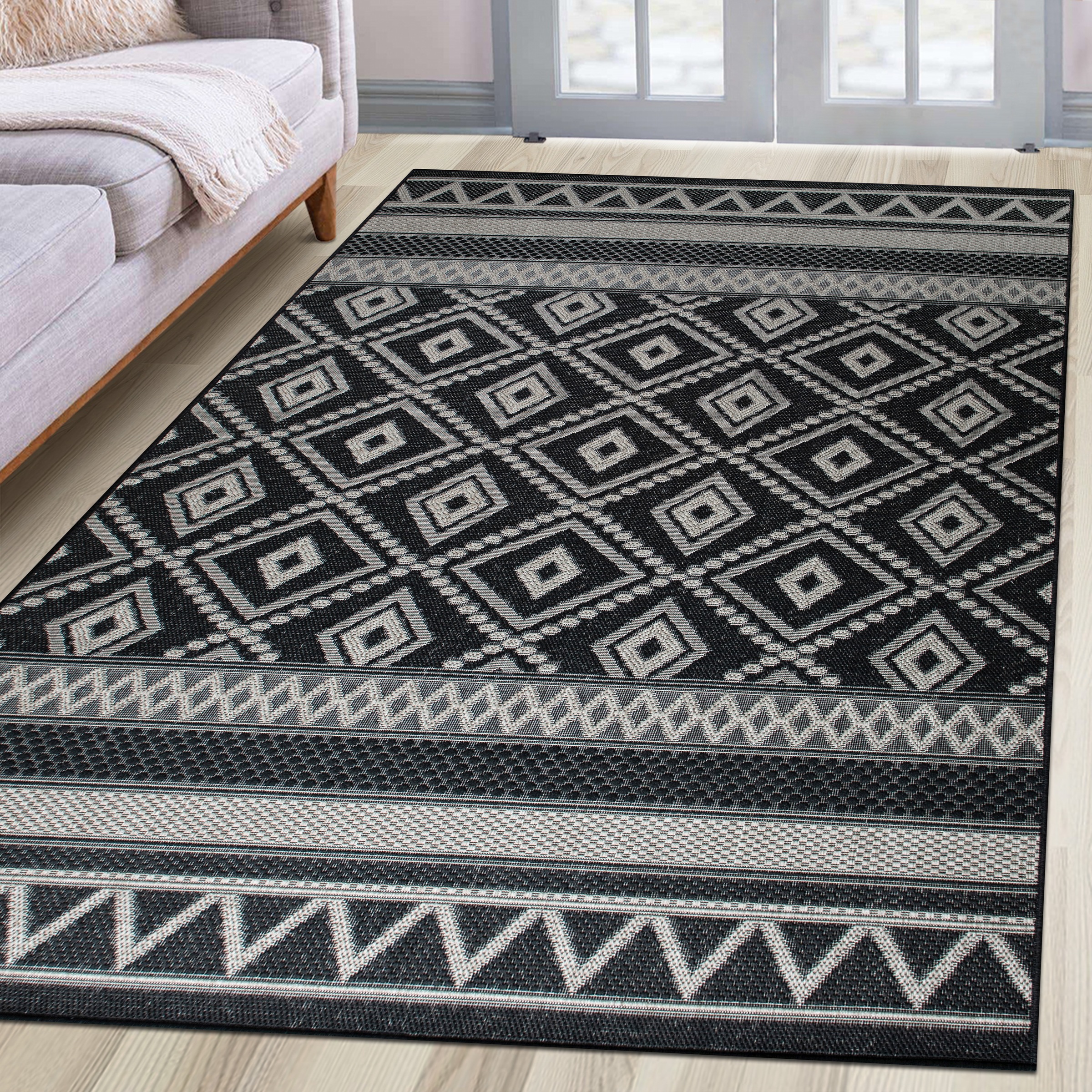my home Teppich »Toronto auch als Läufer erhältlich«, rechteckig, 3 mm Höhe, In- und Outdoor geeignet, Sisal-Optik, Wetterfest & UV-beständig, Boho