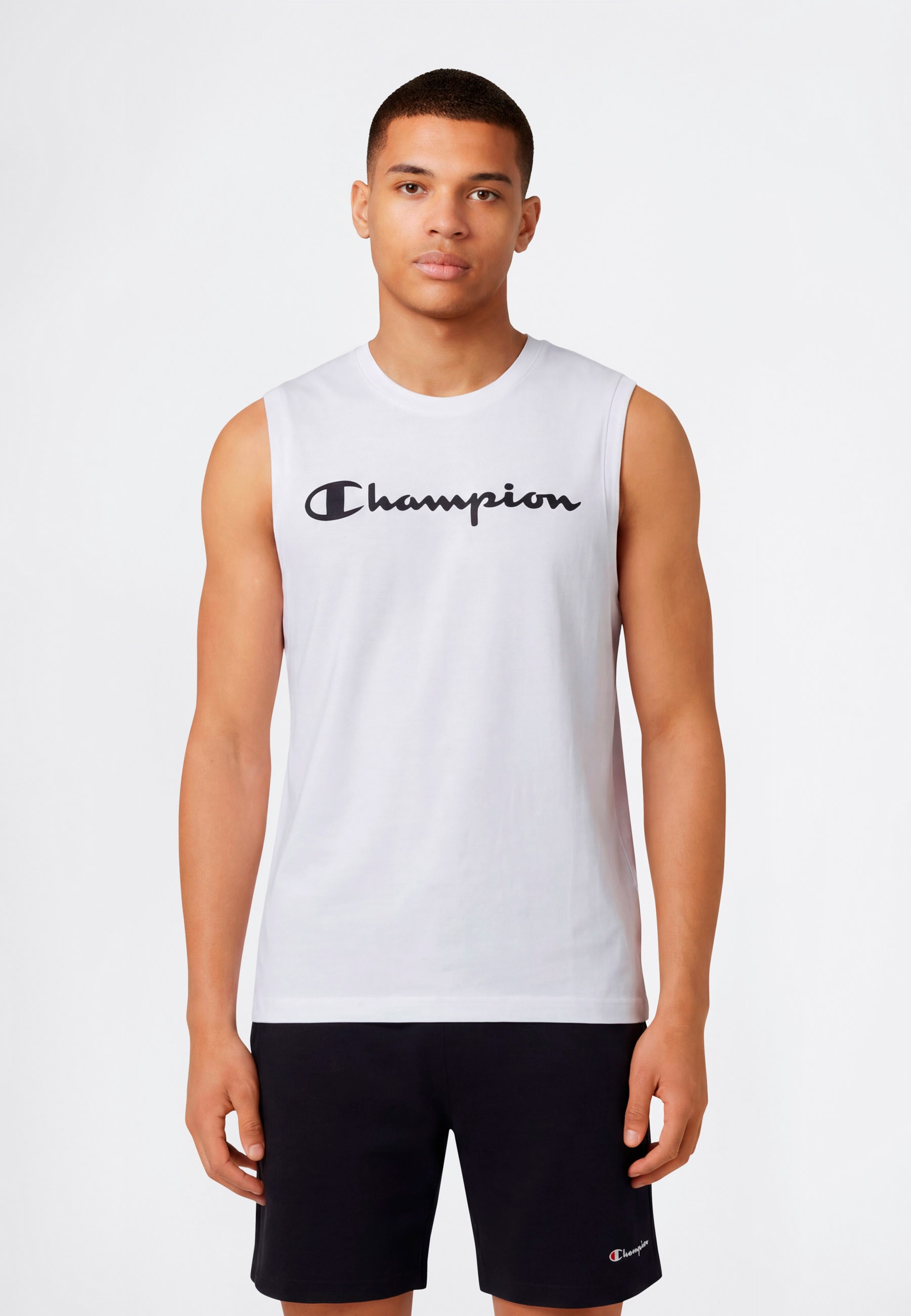 Champion Tanktop "BASICS Sleeveless T-Shirt Large Logo" mit Rundhalsausschnitt, aus Baumwolle, sportliche Schnittform