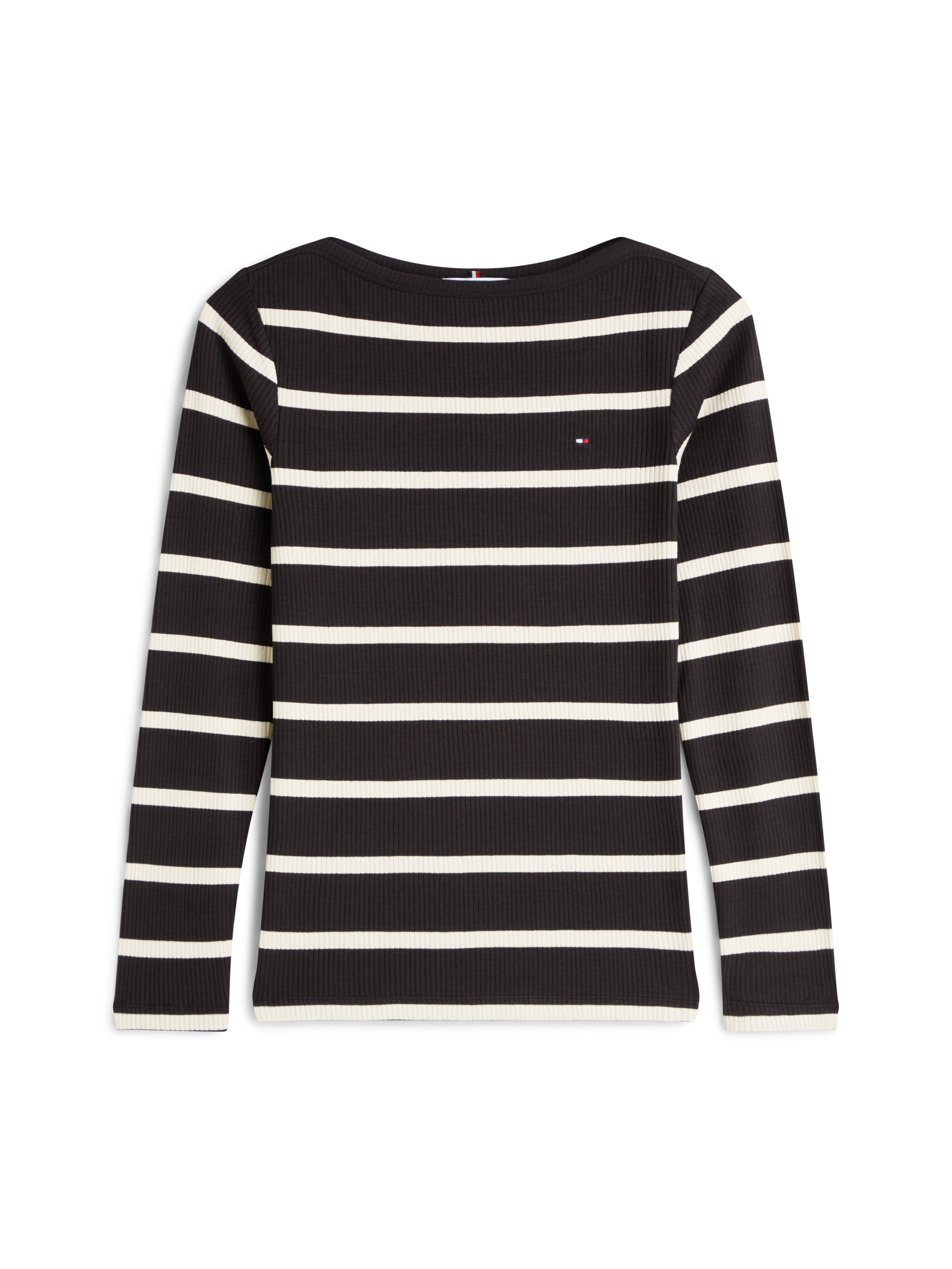 Thumbnail - Tommy Hilfiger Langarmshirt "SLIM 5X2 RIB BOAT-NK LS mit U-Boot Ausschnitt und Rippstruktur"