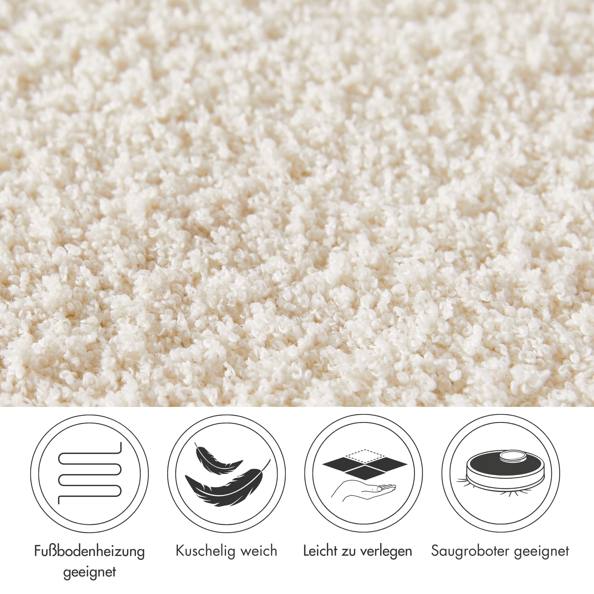 Thumbnail - Andiamo Teppichboden "Softness, Velours, Gesamthöhe 17 mm, Made in Belgium" rechteckig Uni Farben, Breite 400 cm, besond...