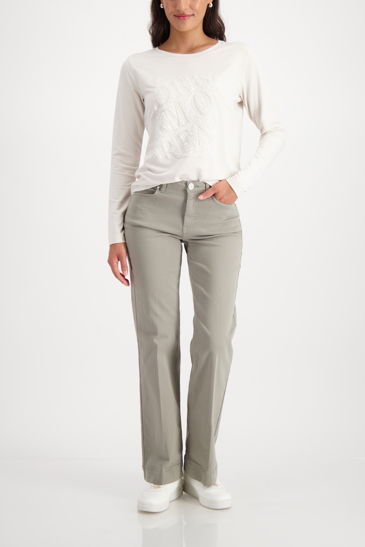 Monari Langarmshirt »Shirt Pailletten Stick«