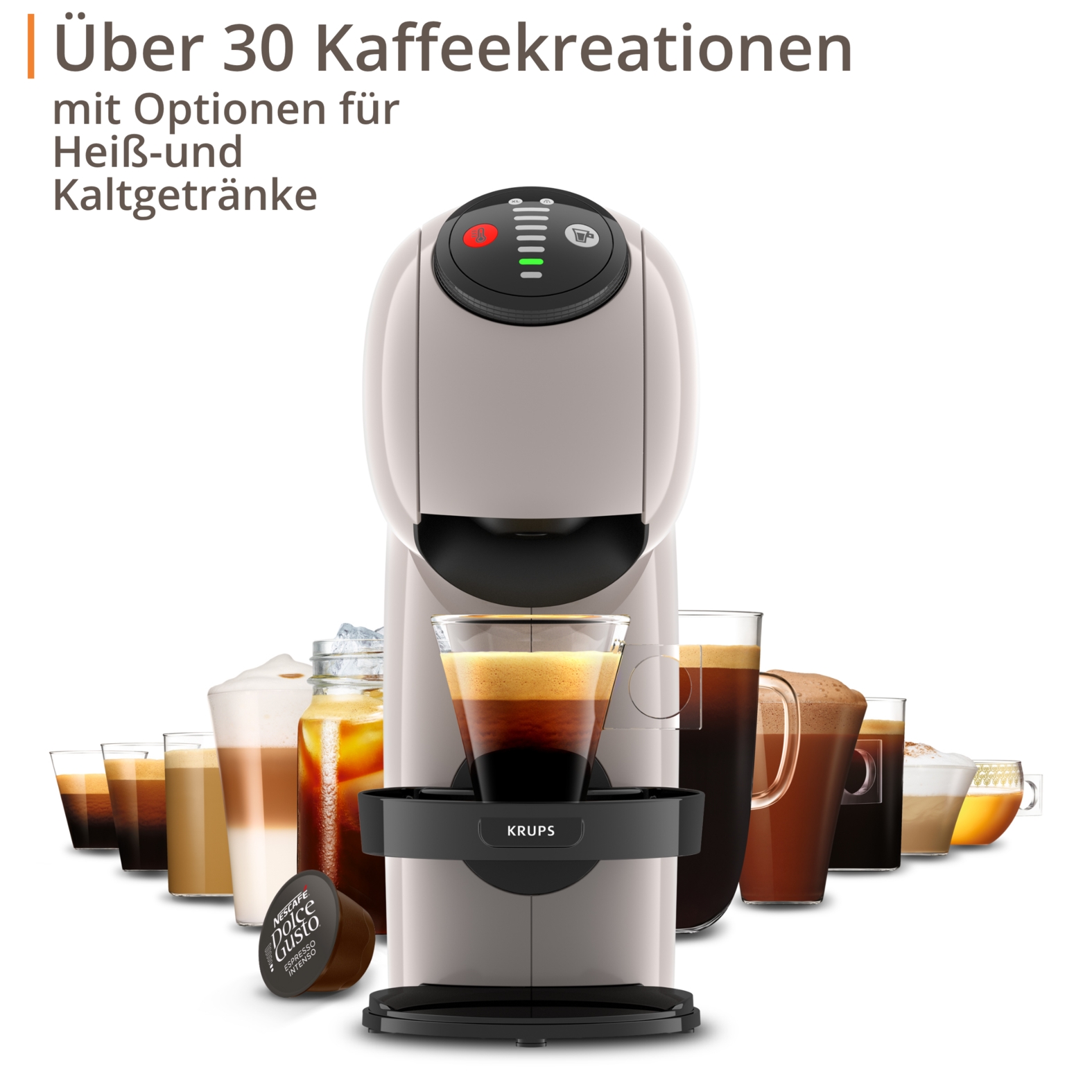NESCAFÉ® Dolce Gusto® Kapselmaschine »KP243A Genio S« Multigetränke-Kapselmaschine, kompakt, Hochdruck, LED-Kontrollrädchen