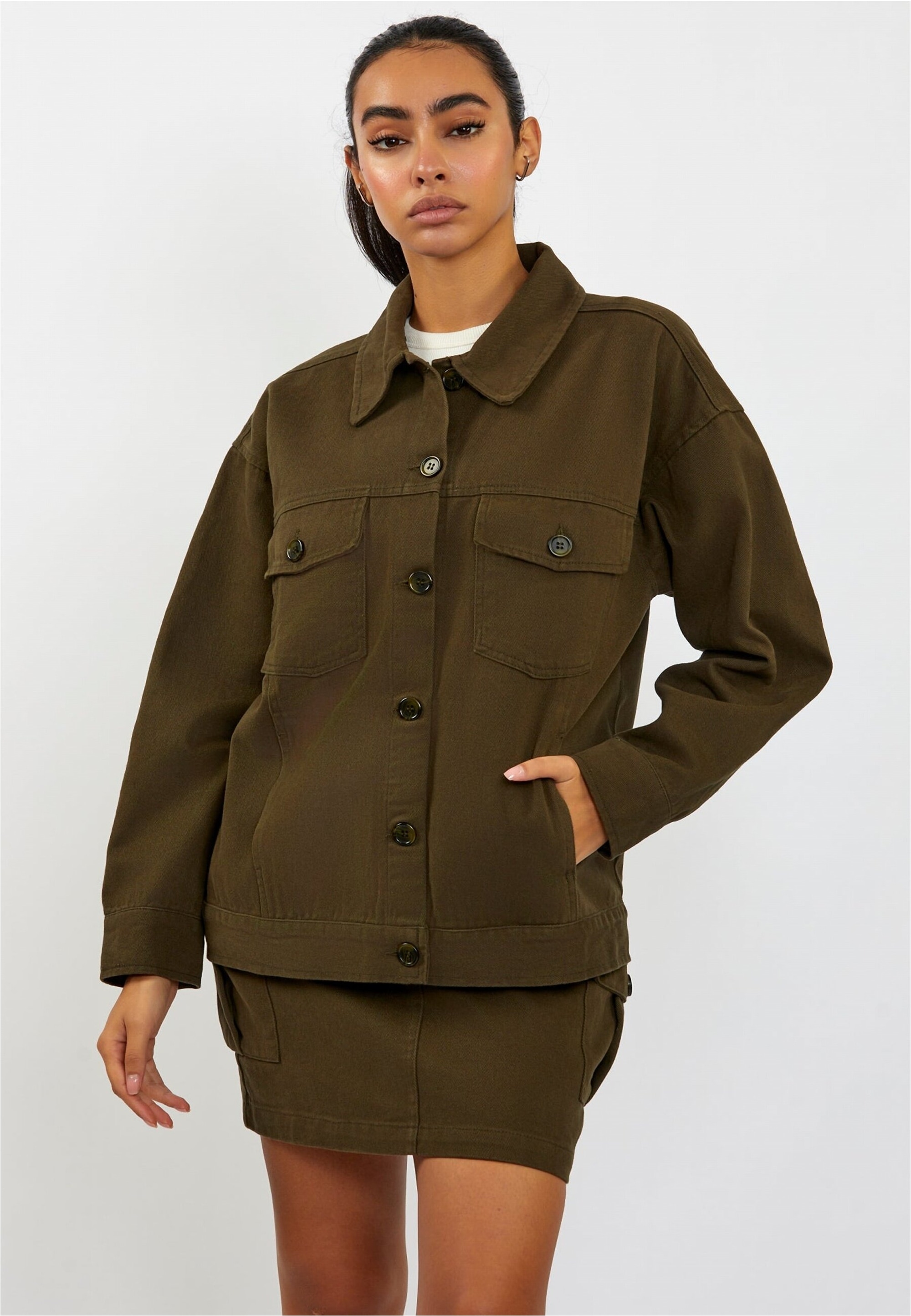 Outdoorjacke FRESHLIONS "Jenna", Damen, Gr. S, bunt, 100% Baumwolle, lang, Jacken Outdoorjacke, im klassischen Design