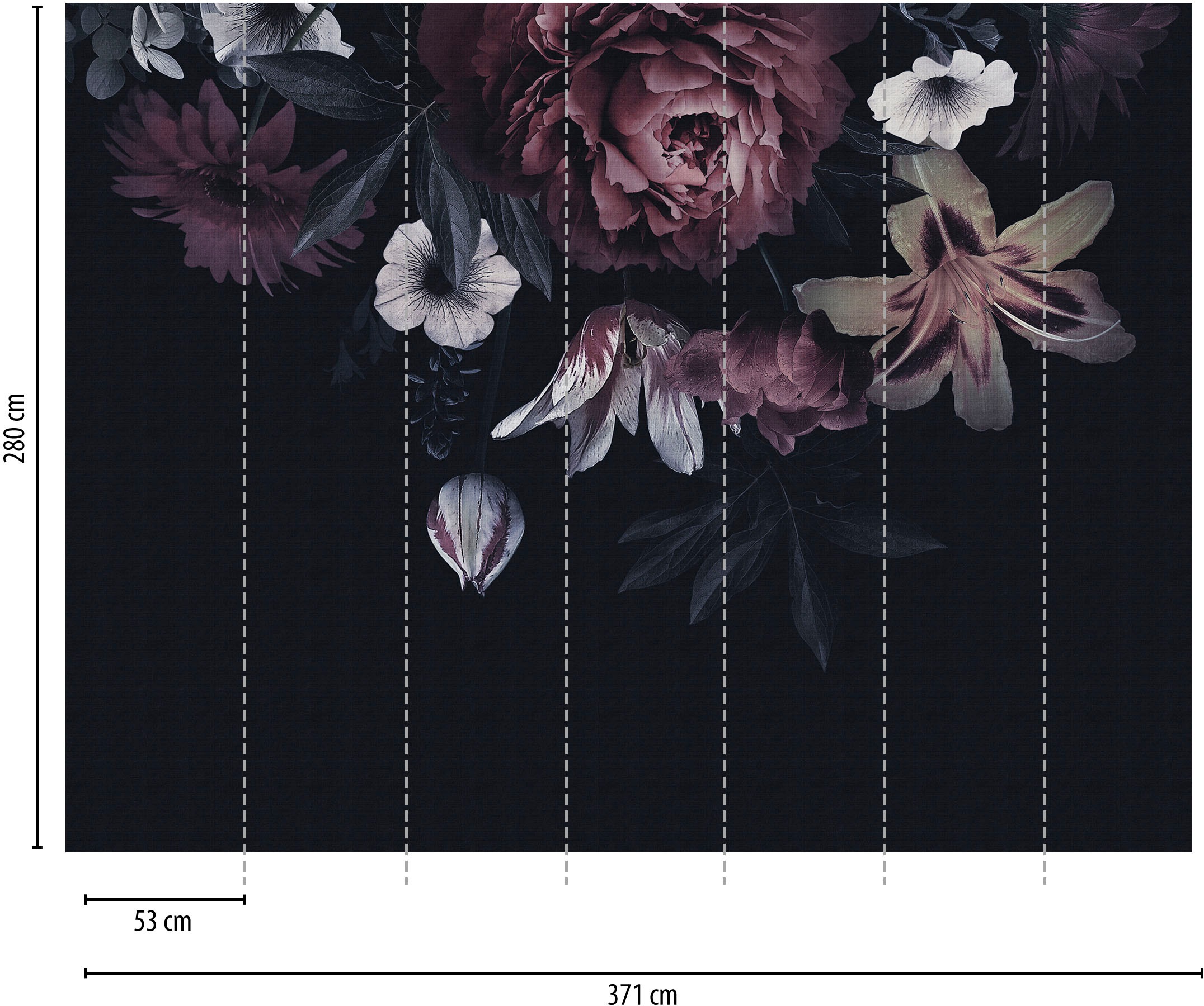living walls Fototapete »The Wall«, geblümt-floral-natürlich, Fototapete Floral Tapete Blume Tapeten Wohnzimmer Design Kinderzimmer