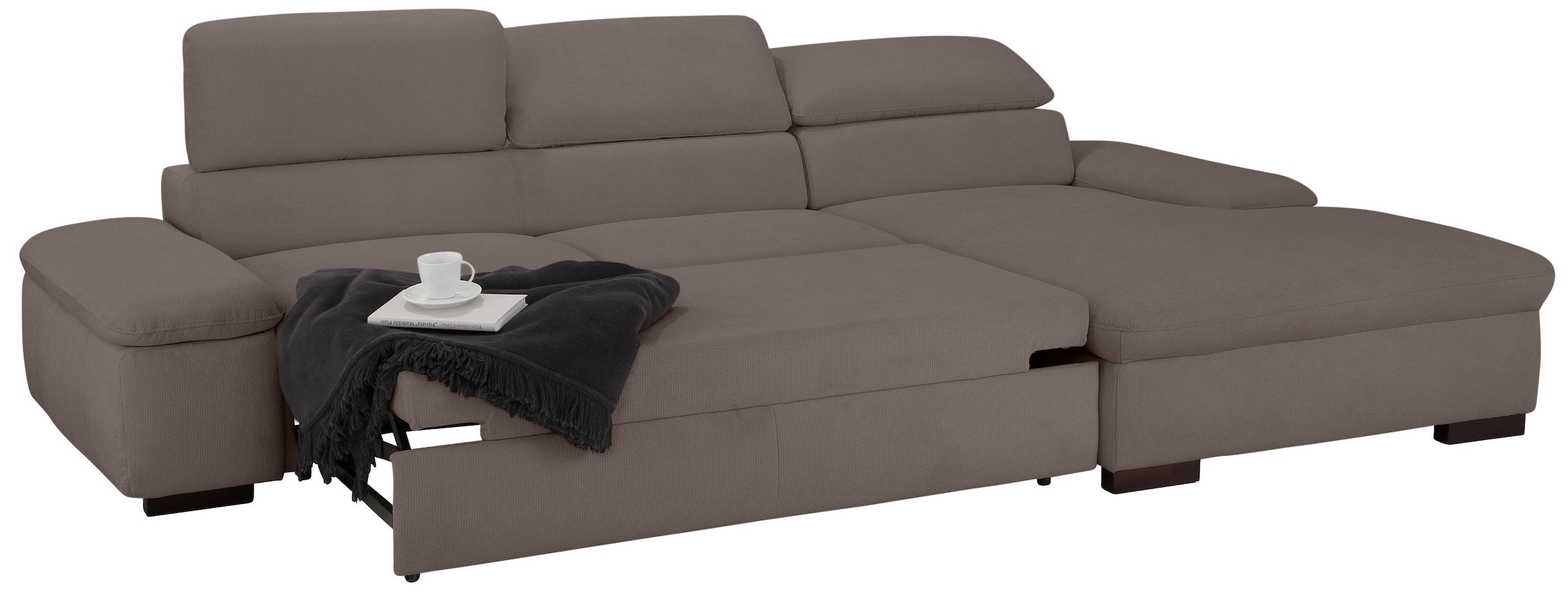 Home affaire Ecksofa »Alberto L-Form«, mit Kopfteilverstellung, wahlweise mit Bettfunktion
