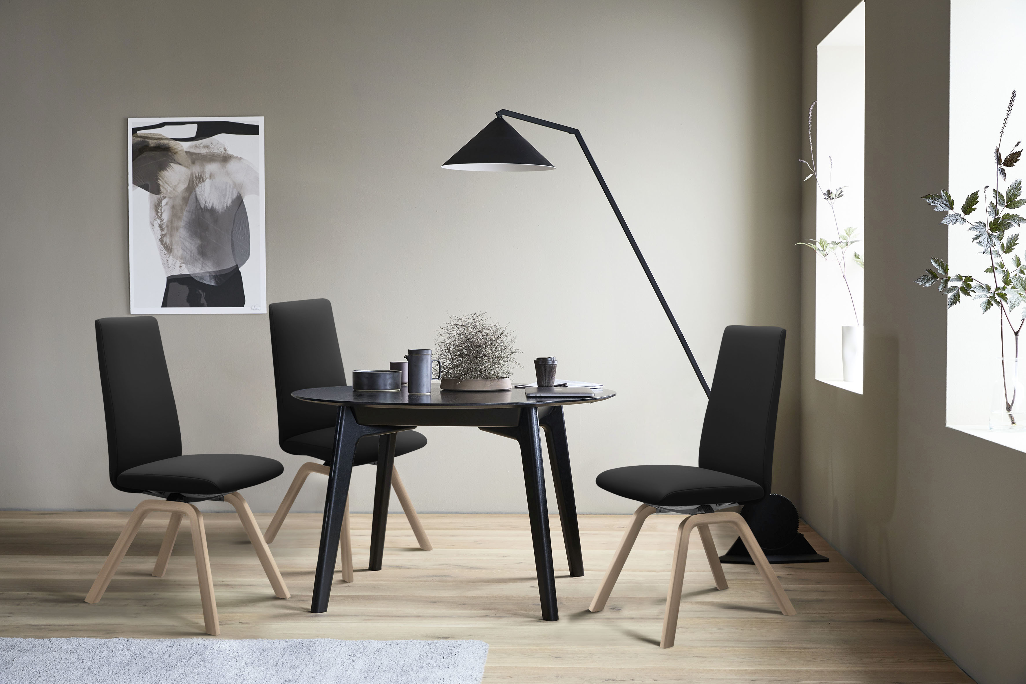 Stressless Polsterstuhl "Laurel" () High Back, Größe L, mit schräggestellten Beinen in Eiche gekalkt