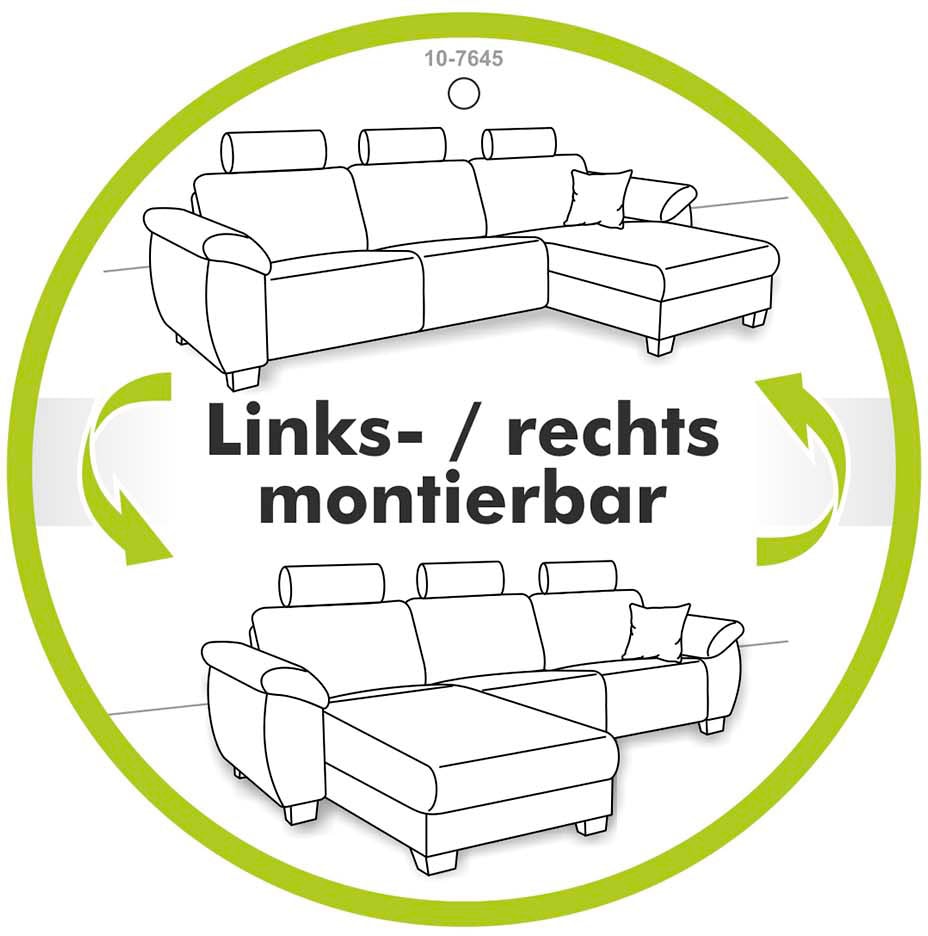 Jockenhöfer Gruppe Wohnlandschaft »Lesmo, mit elektromotorischer Sitztiefenverstellung (25 cm)«, USB-A und -C Lademöglichkeit, links/rechts montierbar
