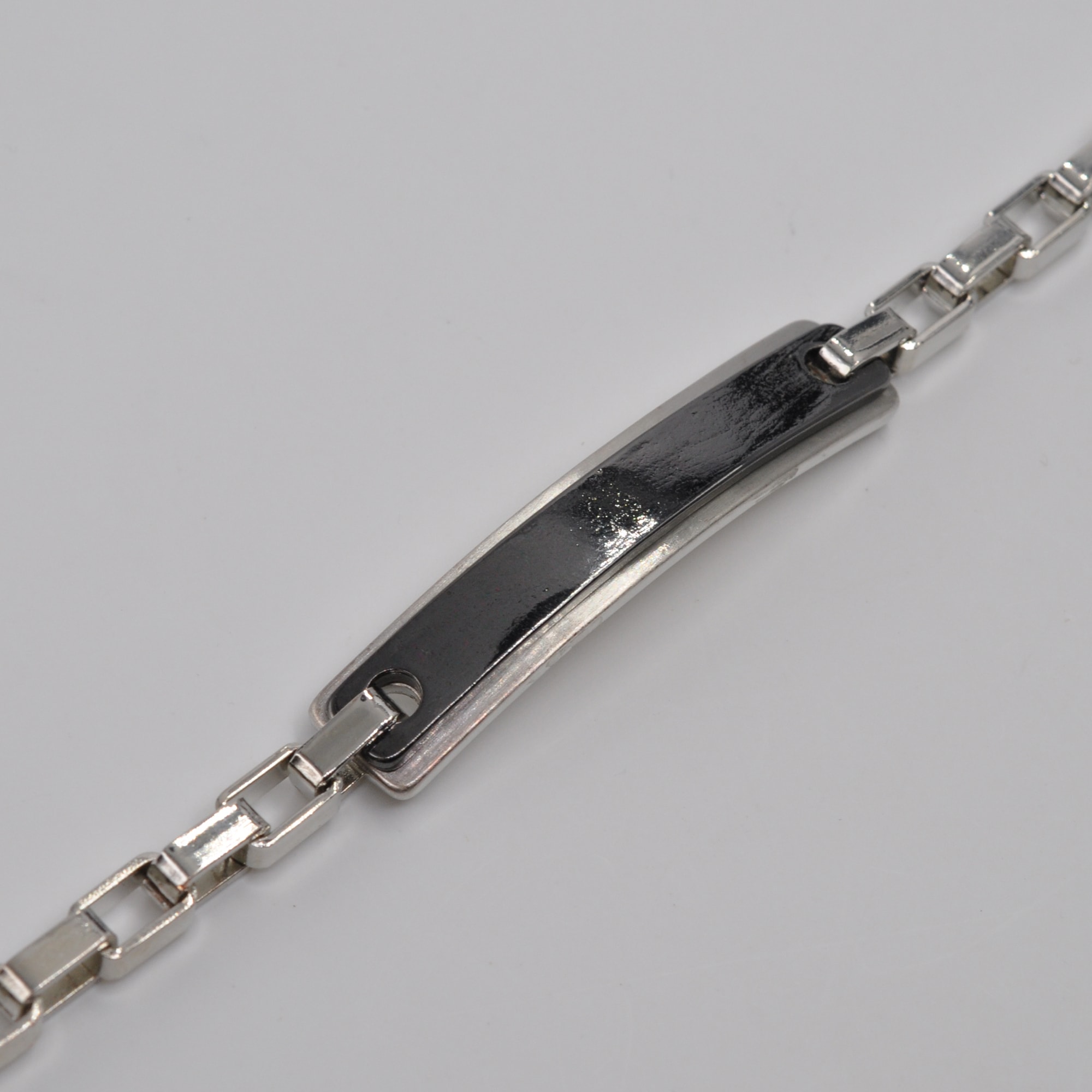 Steuer Armband »Edelstahl Schildband zweifarbig«