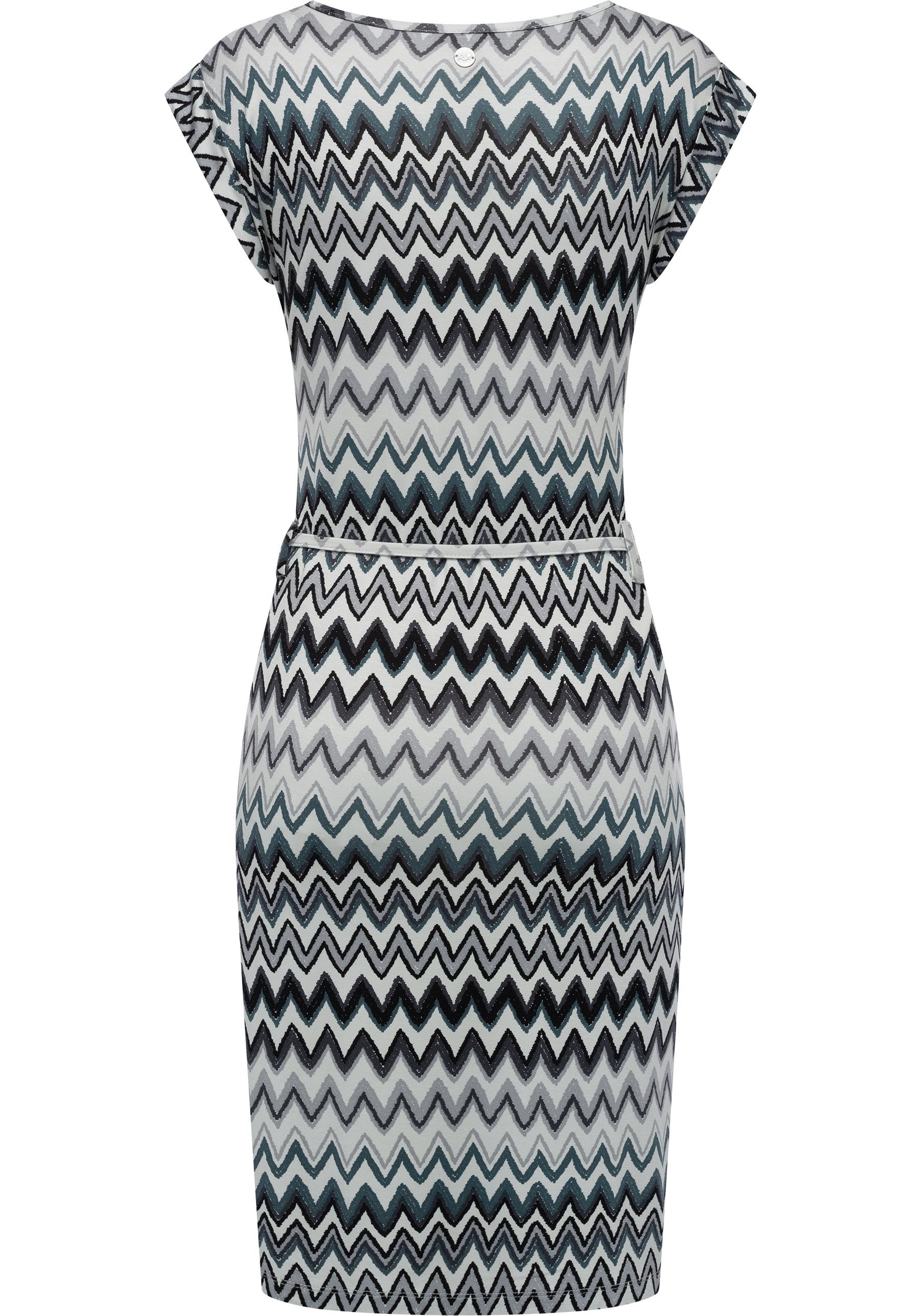 Sommerkleid RAGWEAR "Taggien Print", Damen, Gr. XL (42), Normalgrößen, grau (ash), Material: 95% Viskose, 5% Elasthan, figurumspielend knielang, Rundhals, Ärmel ohne Ärmelschlitz, Kleider Sommerkleid, Leichtes, bequemes Midikleid mit Muster 2