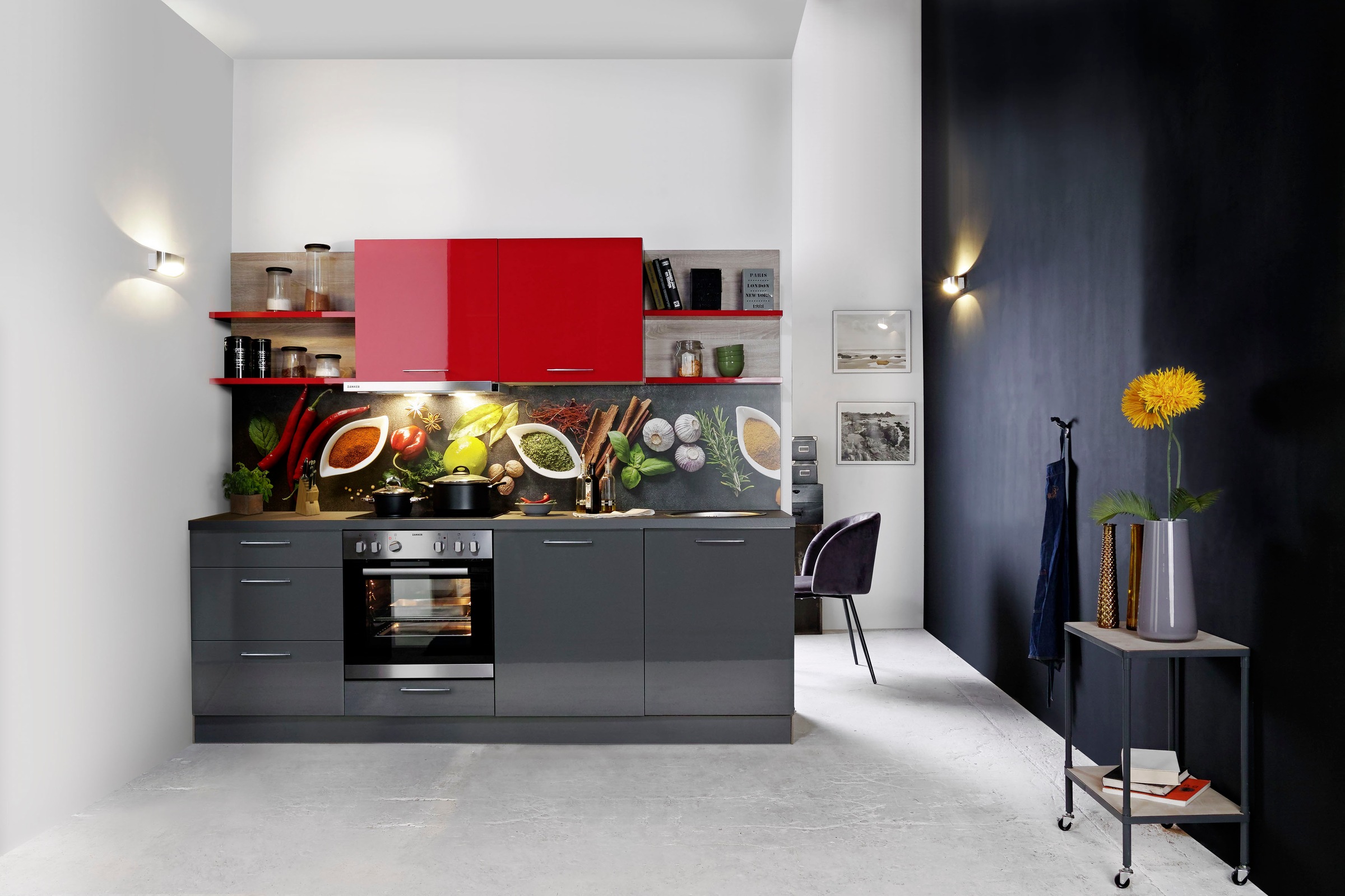 Express Küchen Küchenzeile »Jena«, vormontiert, mit Soft-Close-Funktion, Stellbreite 240 cm