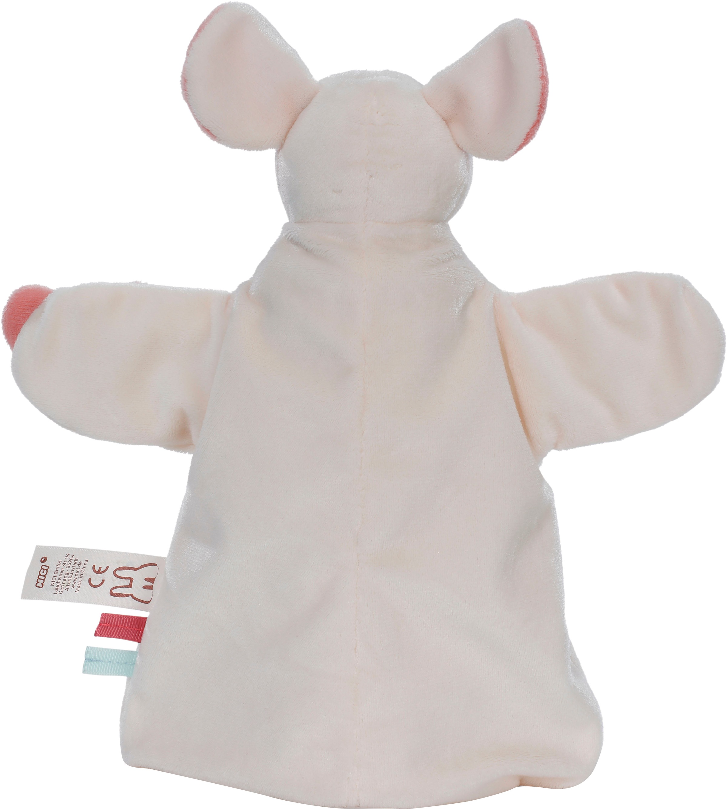Nici Schmusetuch »My first NICI, Handpuppe Maus 2in1 26x25 cm«, sanfte Materialmix aus glattem und geripptem Plüsch