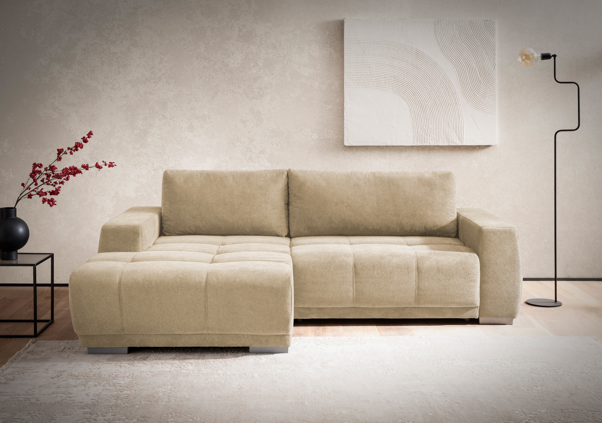 INOSIGN Ecksofa "Bolero L-Form", wahlweise mit Bettfunktion & Bettkasten günstig online kaufen