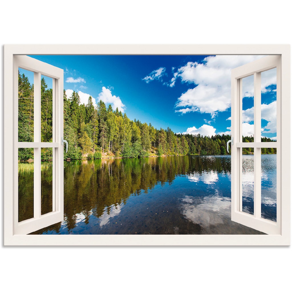 Artland Wandbild »Fensterblick Norwegische Landschaft«, Fensterblick, (1 St.)