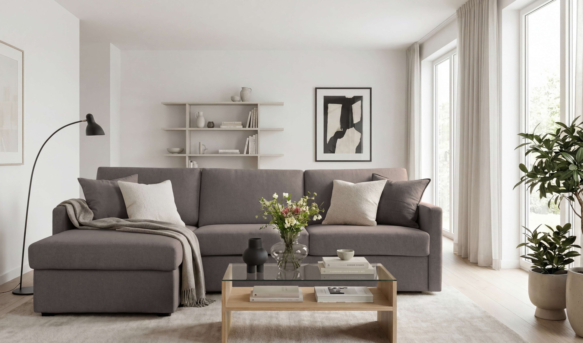 OTTO home Schlafsofa "GOLDPOINT Ecksofa 264 cm, Liegefläche (140/200cm), L-Form" Bettfunktion, Bonell-Federkernmatratze und Dauerschläfer-Funktion
